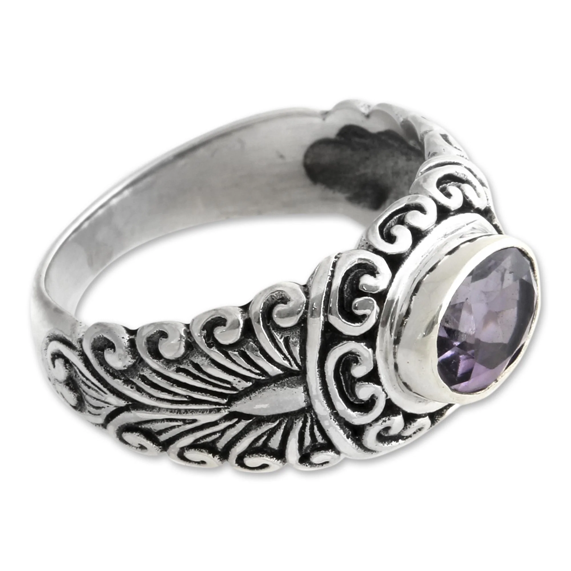 Sumatra Splendor Amethyst solitaire ring - Image 2
