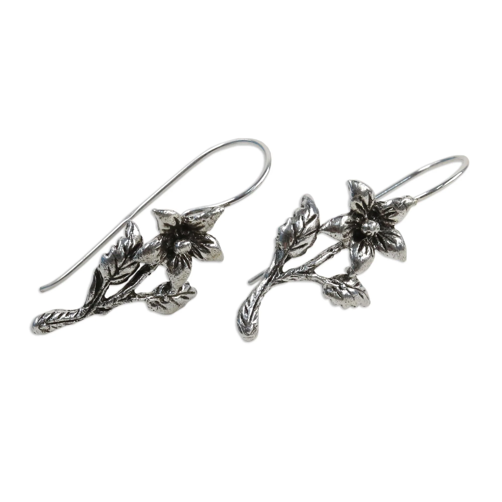 Summer Blooming Sterling Silver Blooming Flower Earrings from Thailand - Image 4