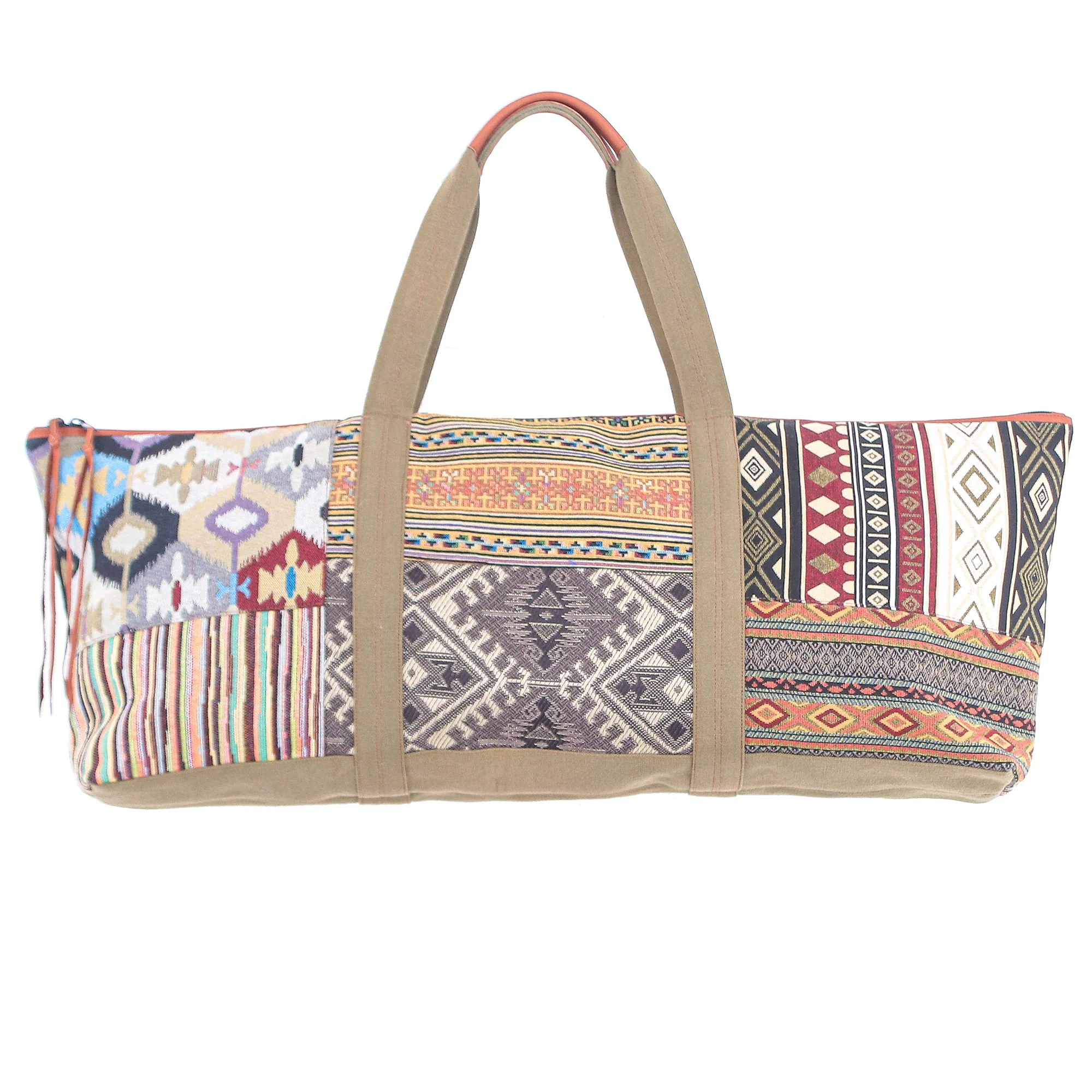 Summer Fit Geometric Patterned Cotton Blend Yoga Mat Bag - Image 2