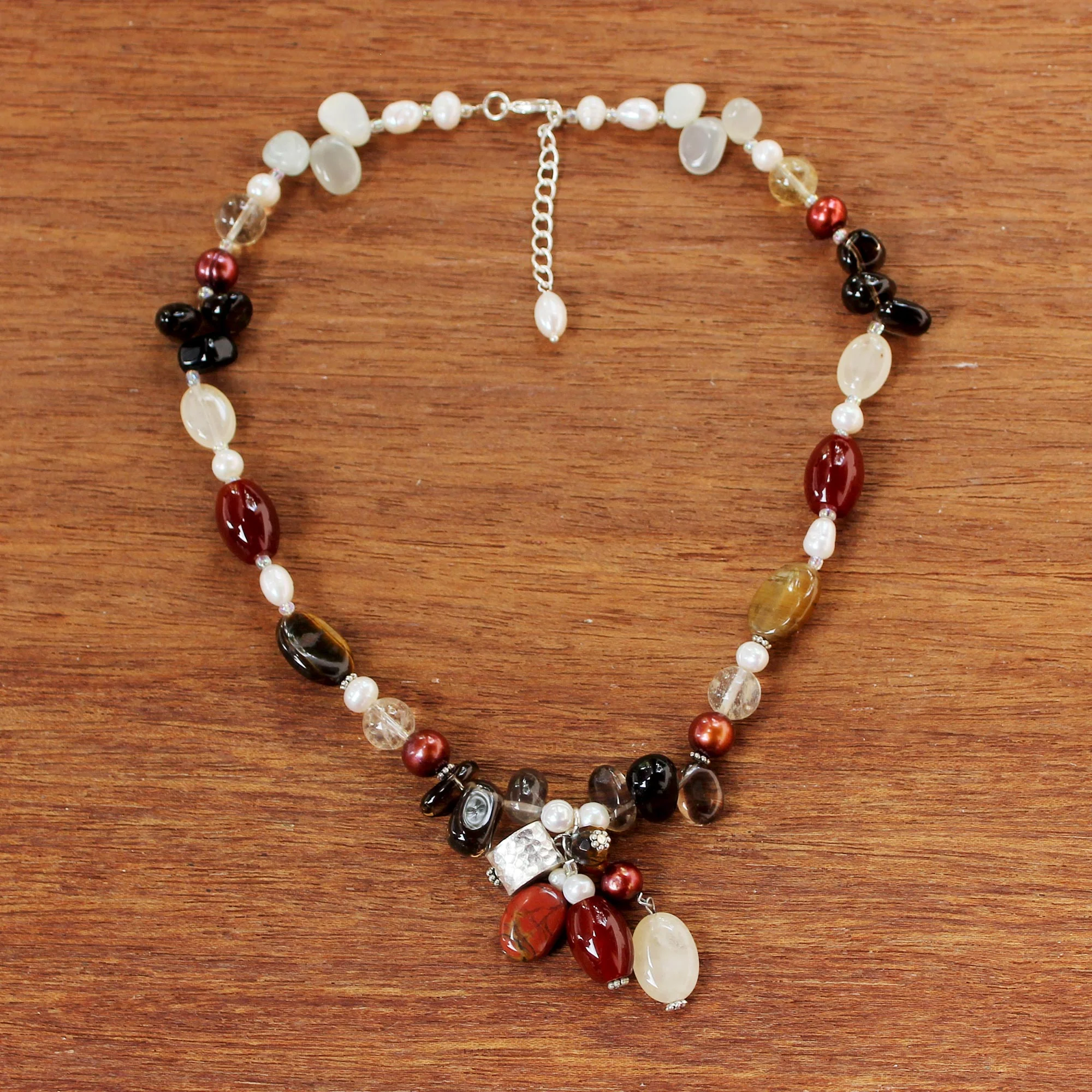 Sun Goddess Multi-Gem Beaded Necklace - Image 3