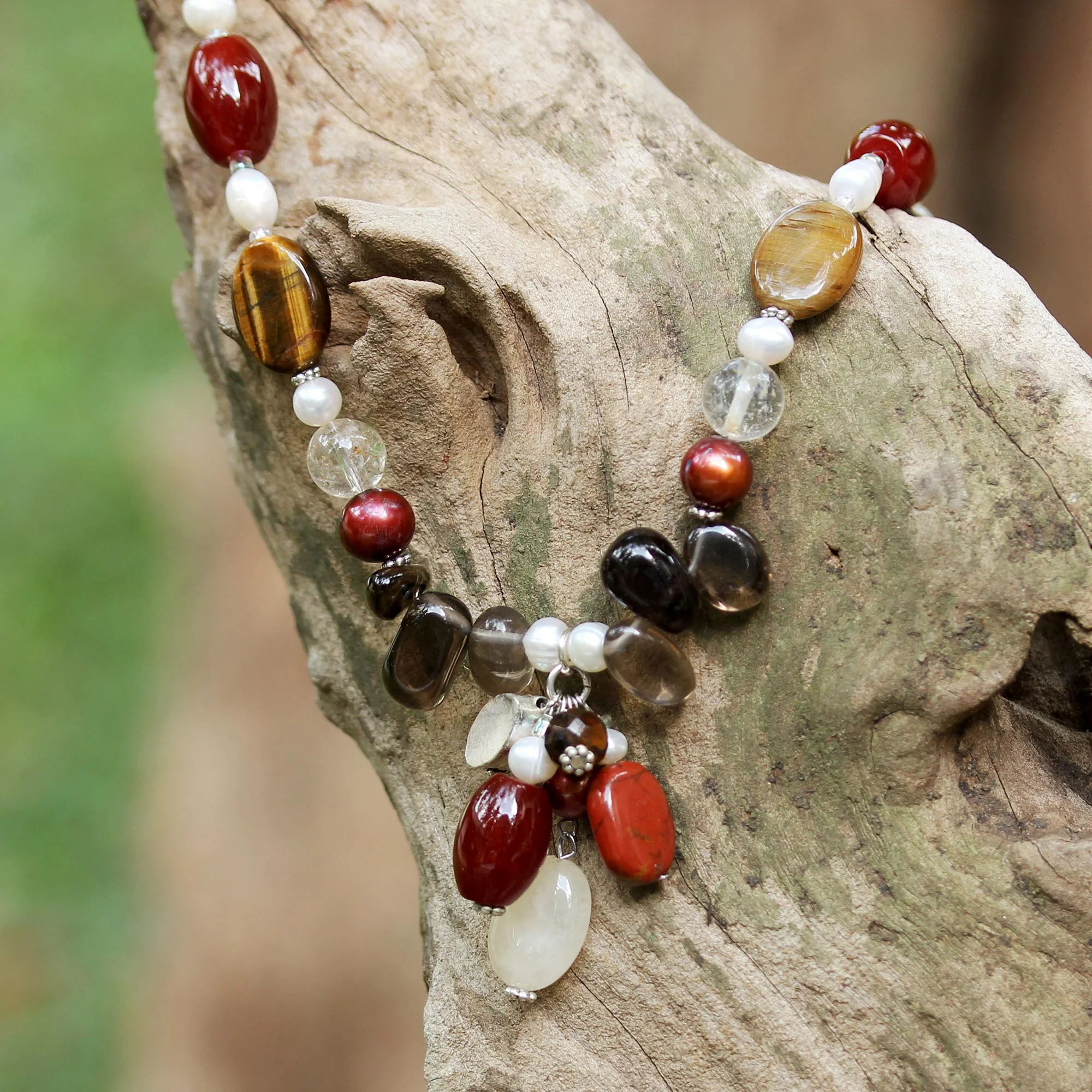 Sun Goddess Multi-Gem Beaded Necklace - Image 4