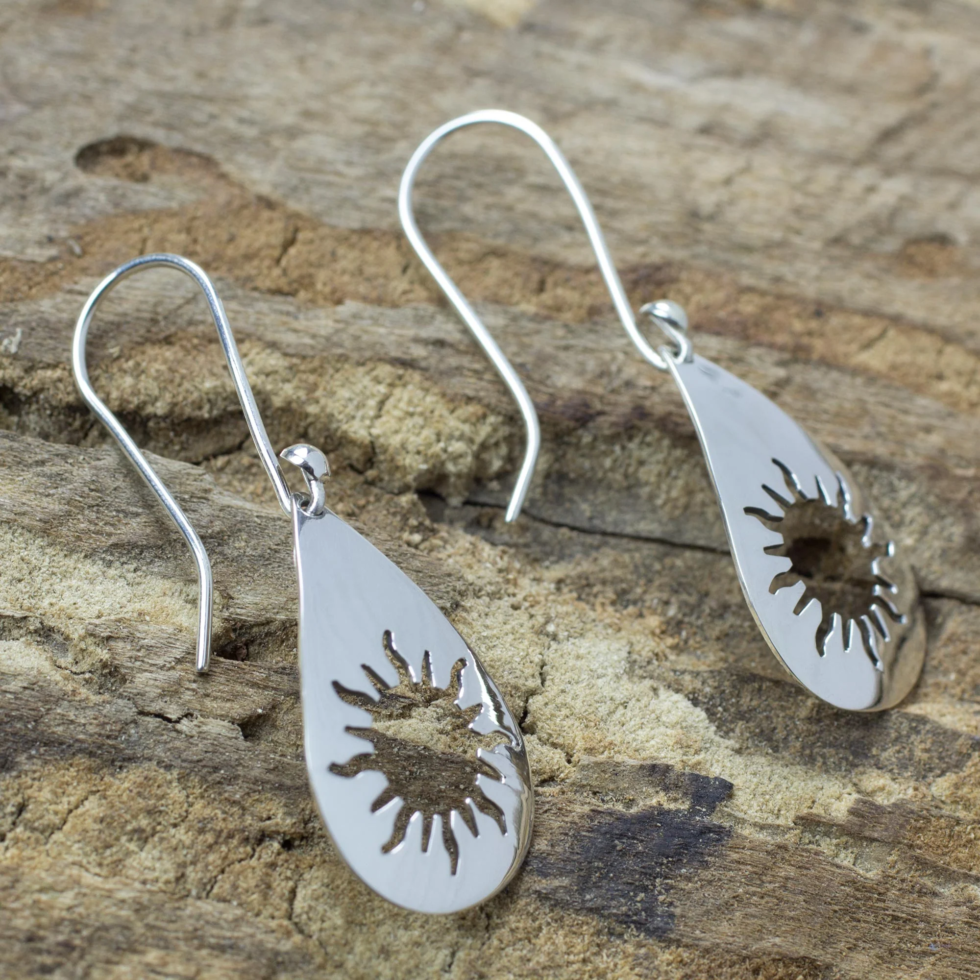 Sun Shower Taxco Sunshine Sterling Silver Dangle Earrings - Image 3
