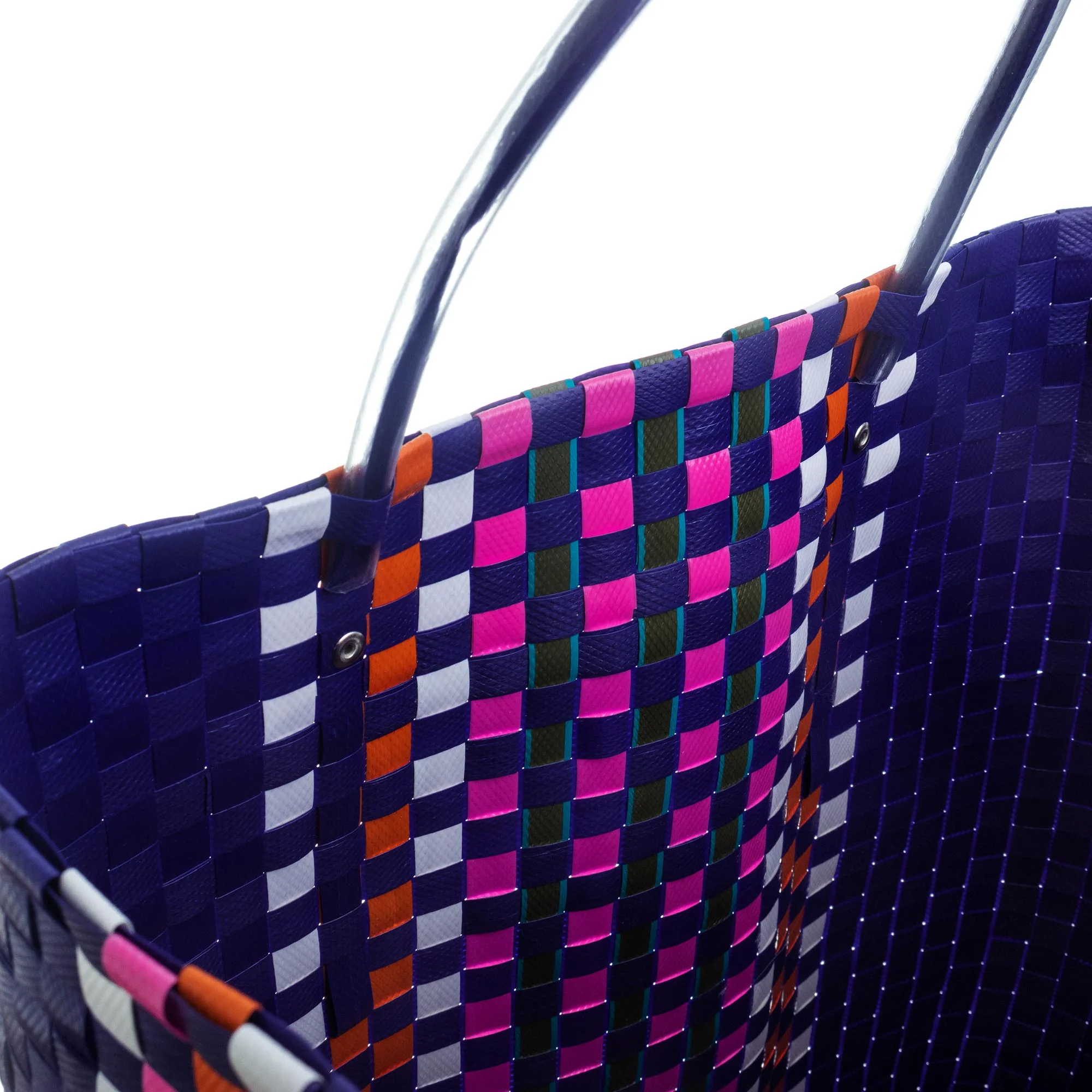 Sunday Market in Blue Recycled Materials Tote Bag - Image 5