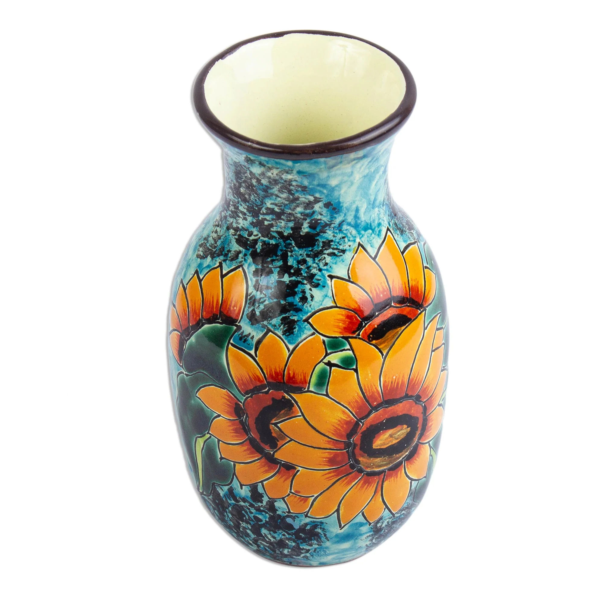 Sunflower Brilliance Unique Hand Painted Sunflower Themed Vase - Image 2
