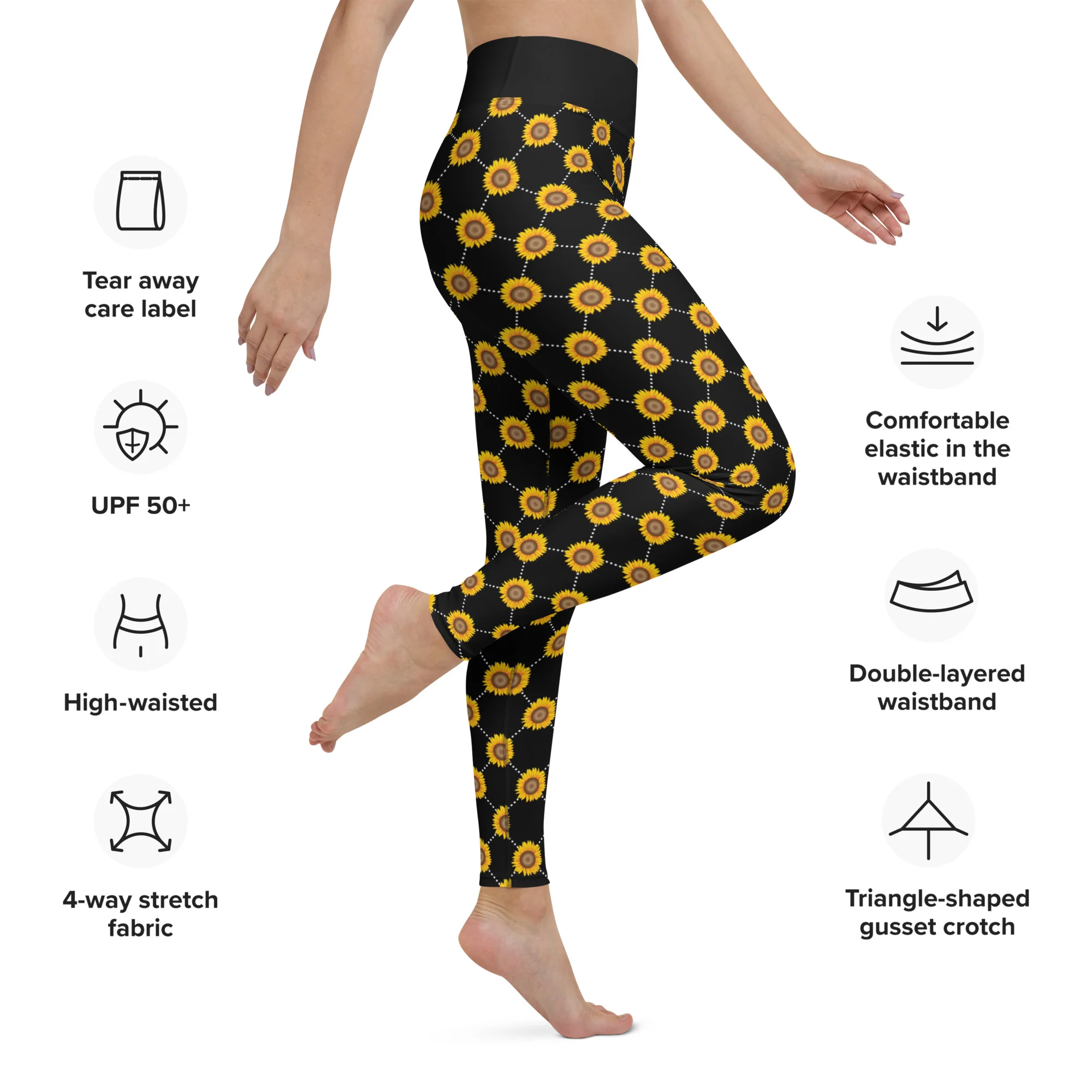 Sunflower All Over Print Leggings - Image 3