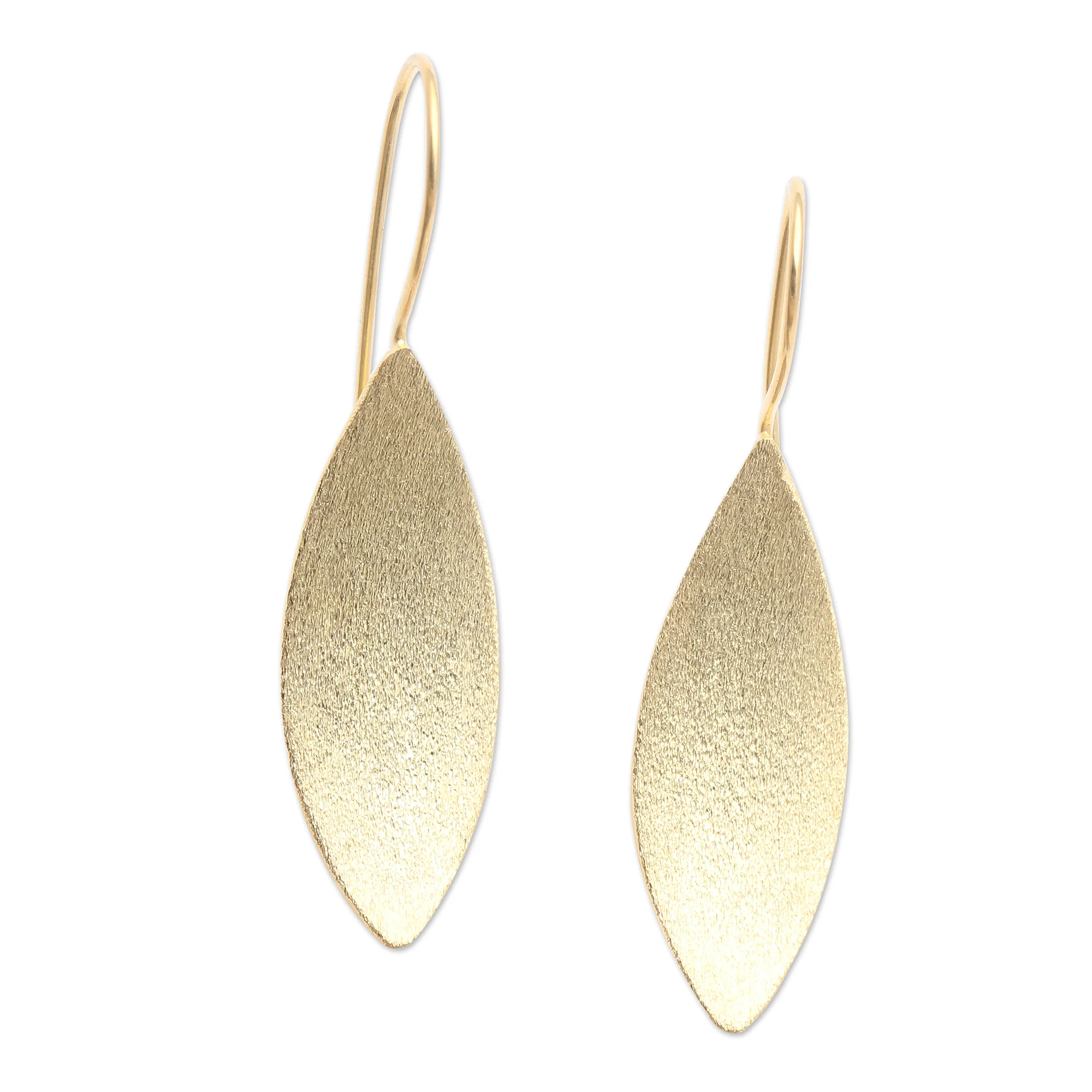 Sunflower Seeds Artisan Made Gold-Plated Floral Drop Earrings - Image 2