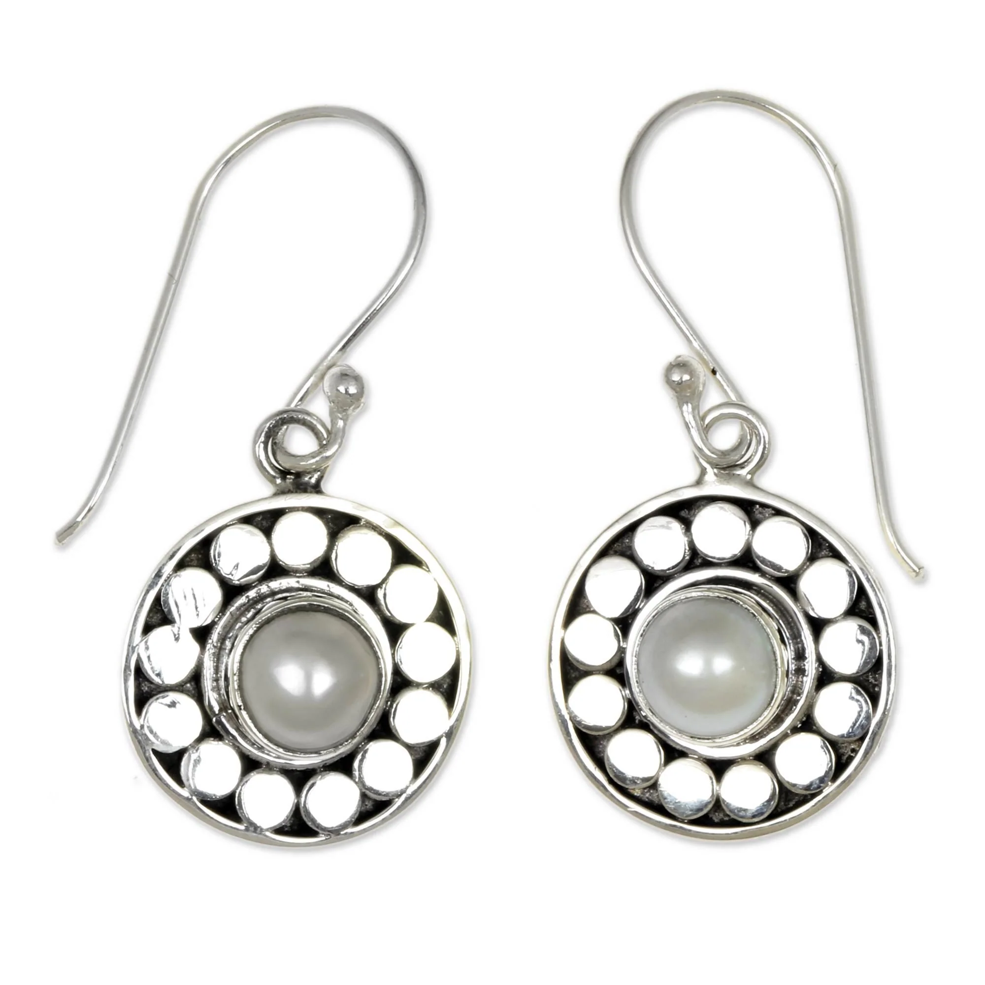 Sunny Day Pearl & Sterling Silver Dangle Earrings - Image 2
