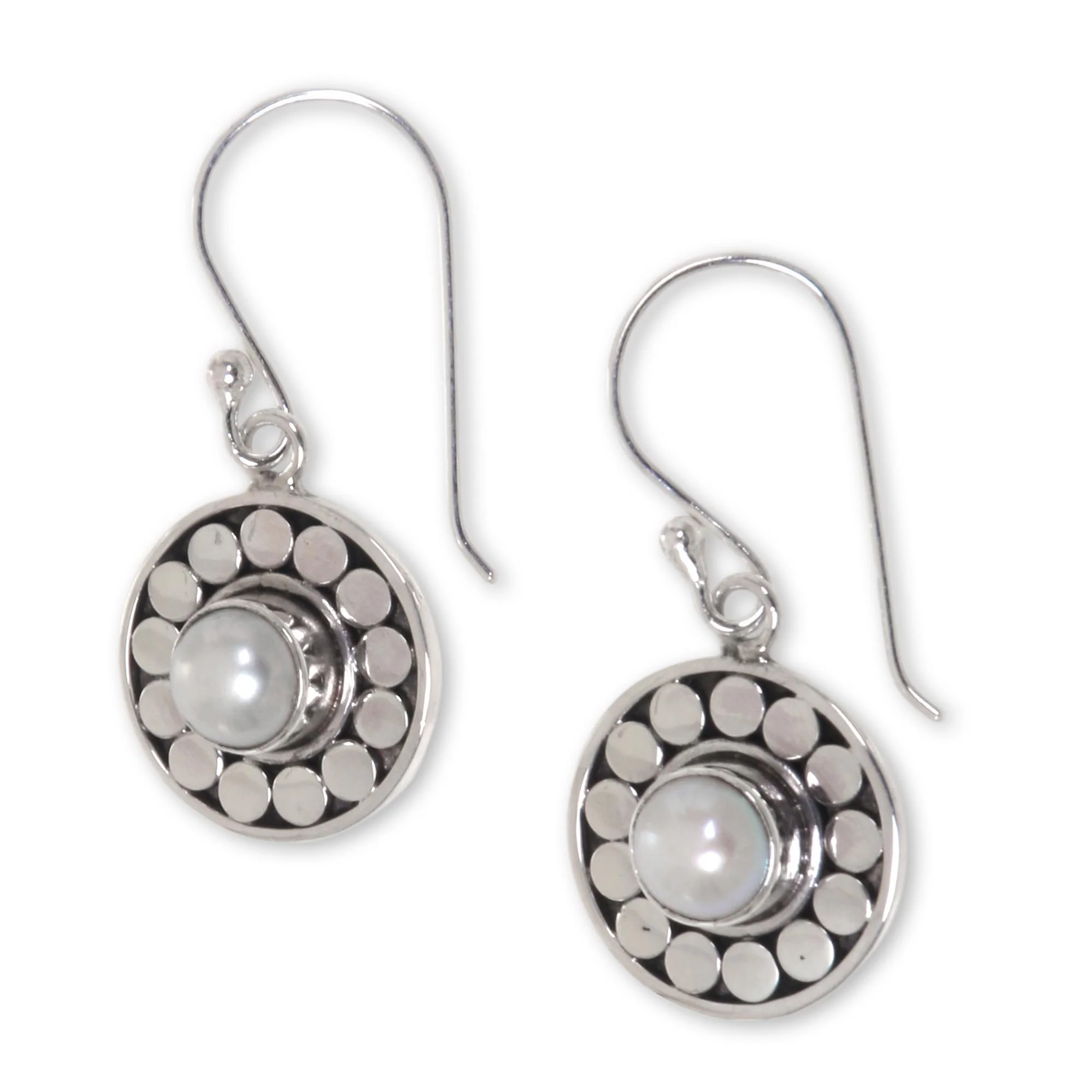 Sunny Day Pearl & Sterling Silver Dangle Earrings - Image 3