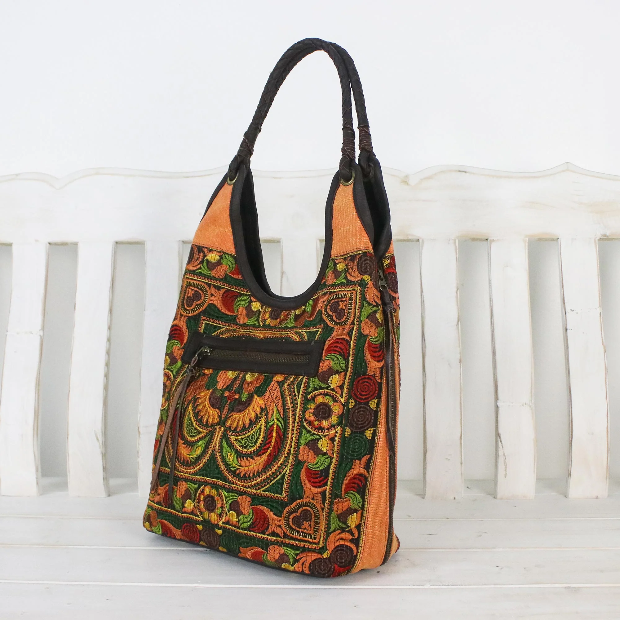 Sunny Pheasants Embroidered Shoulder Bag - Image 4