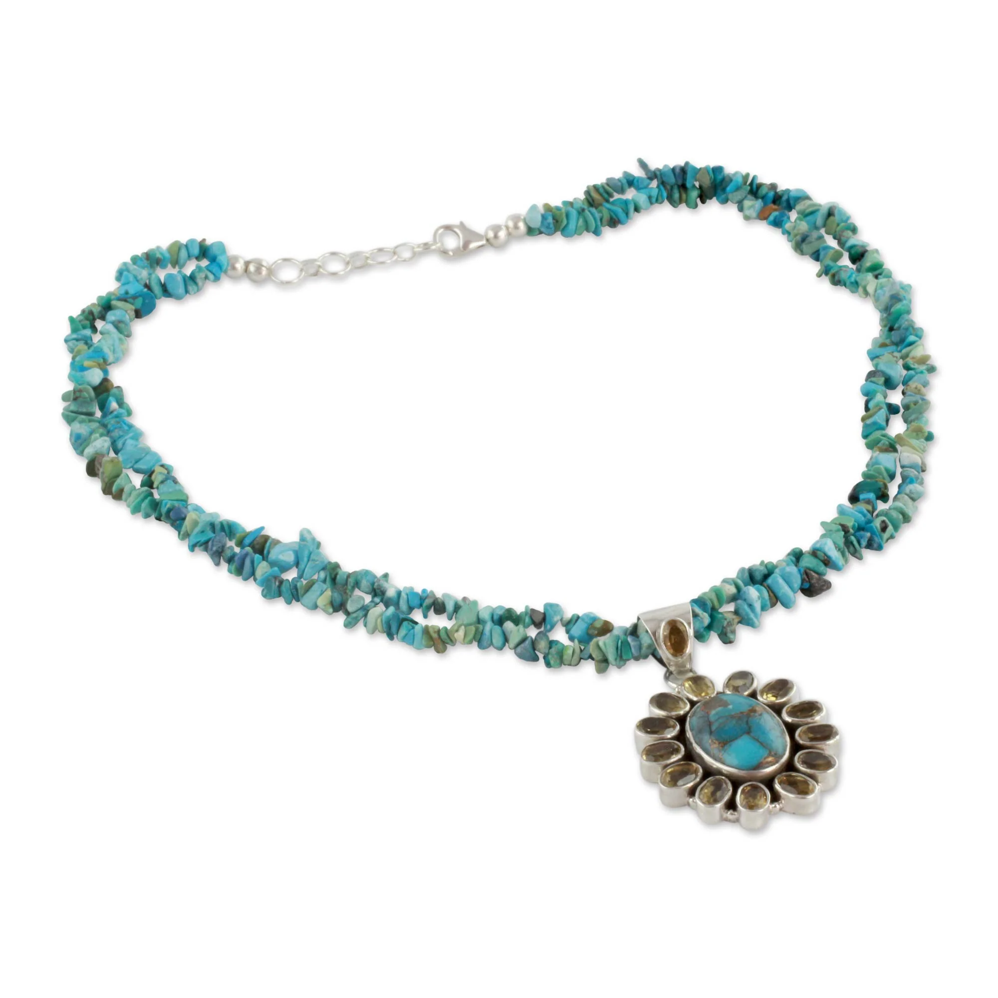 Sunny Sky Opulent Indian Necklace with 7 Carats of Citrine - Image 2