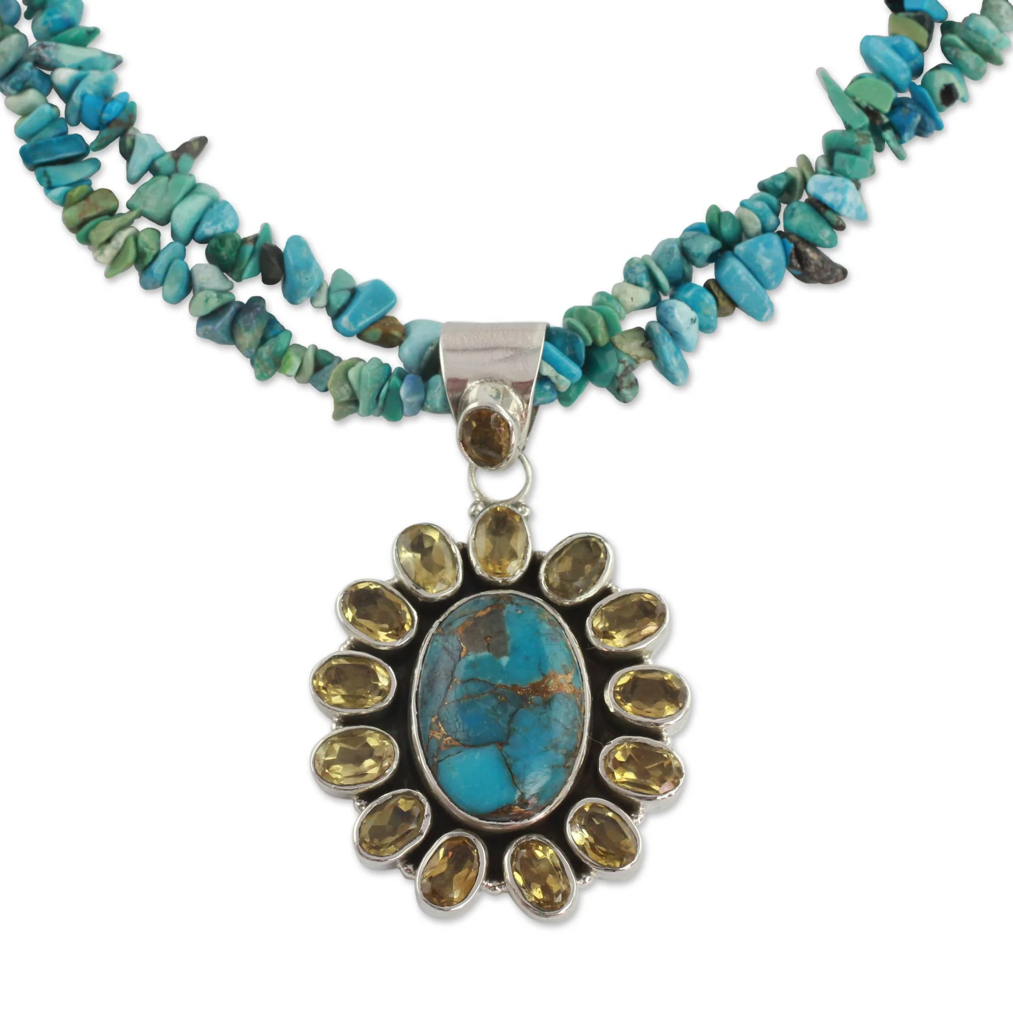 Sunny Sky Opulent Indian Necklace with 7 Carats of Citrine - Image 3