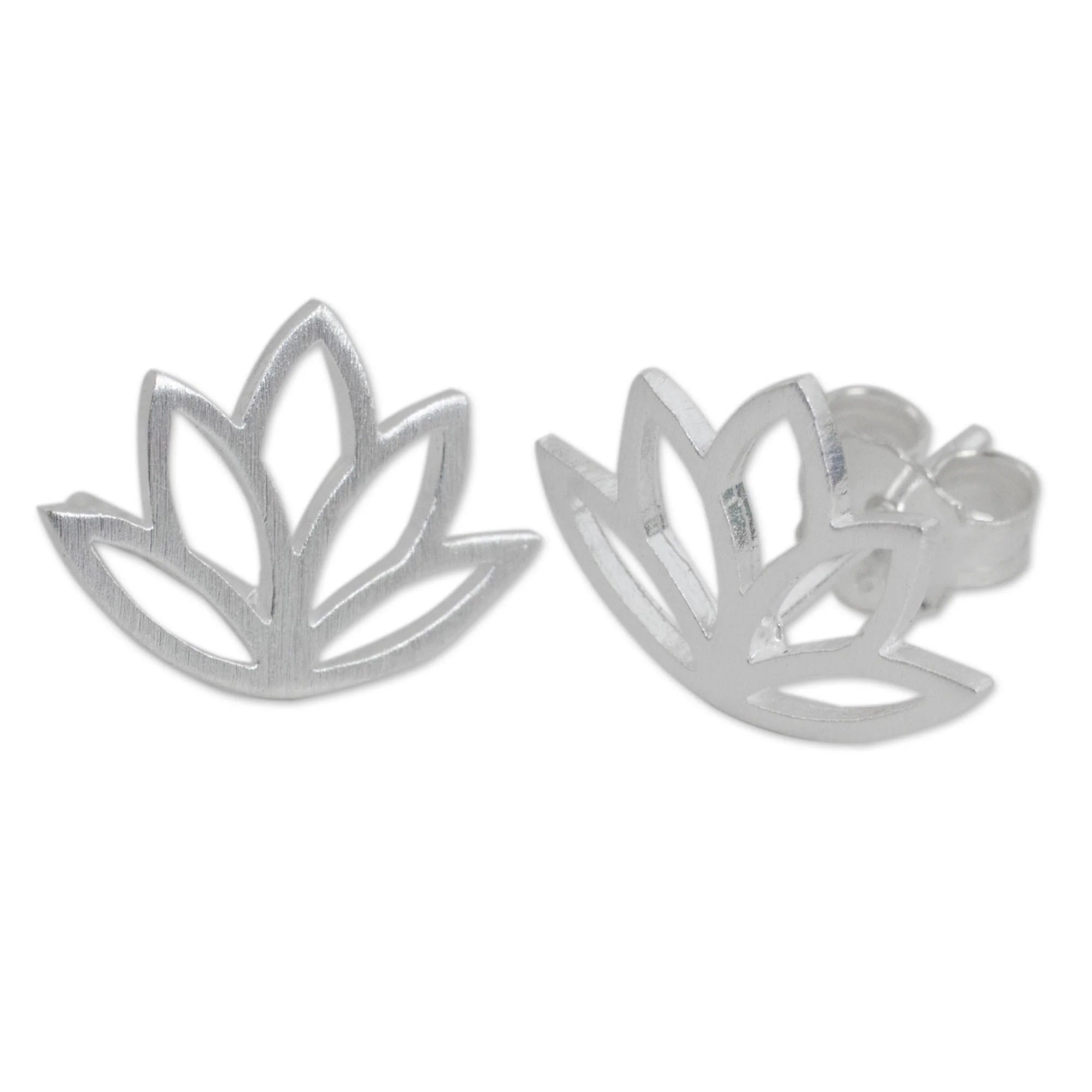 Sunrise Lotus Sterling Silver Earrings - Image 3