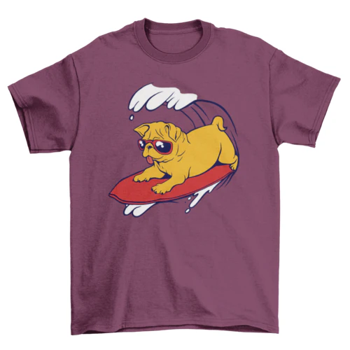 Surf's Up Pug T-Shirt - Image 5