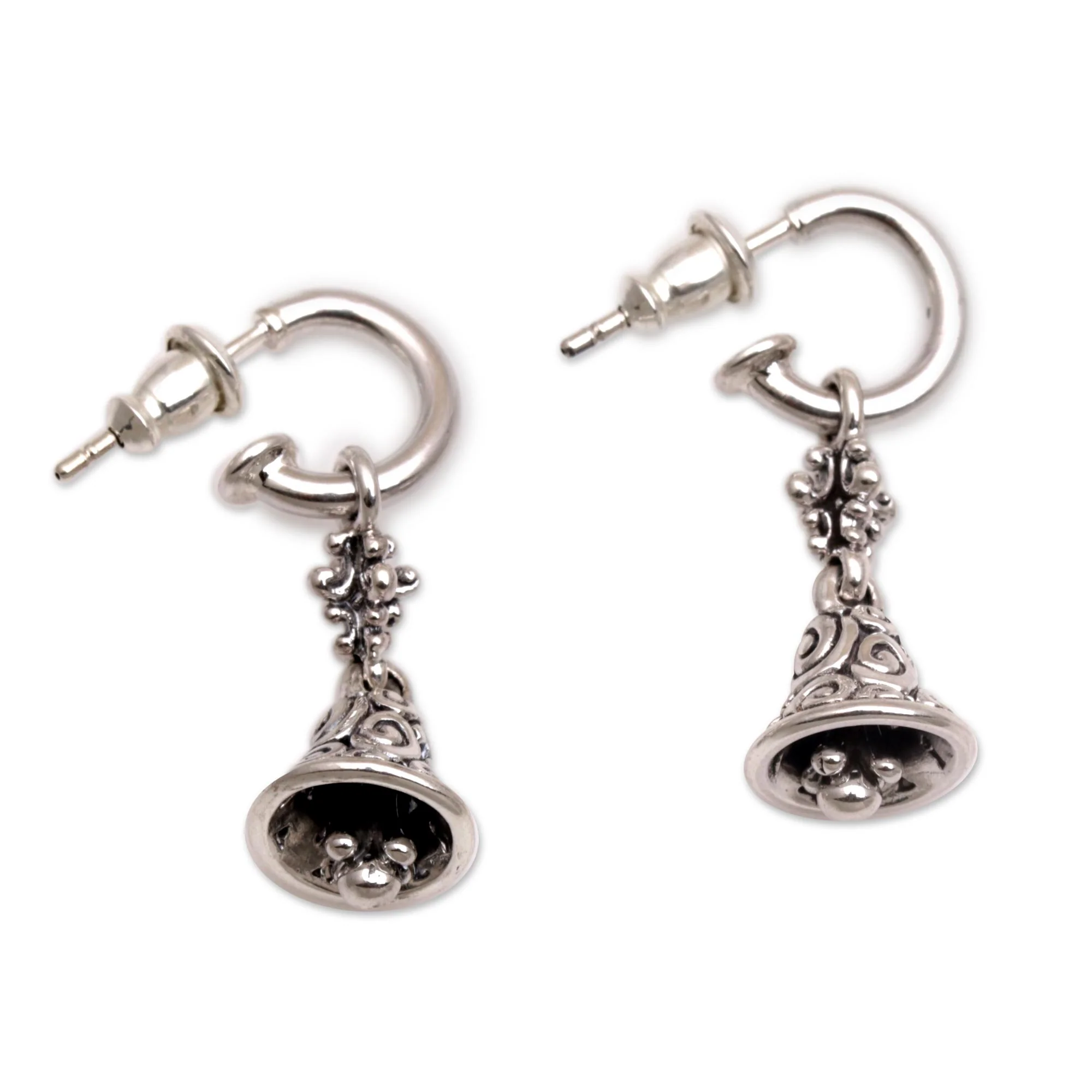 Swara Genta Handcrafted Silver Earrings - Image 2
