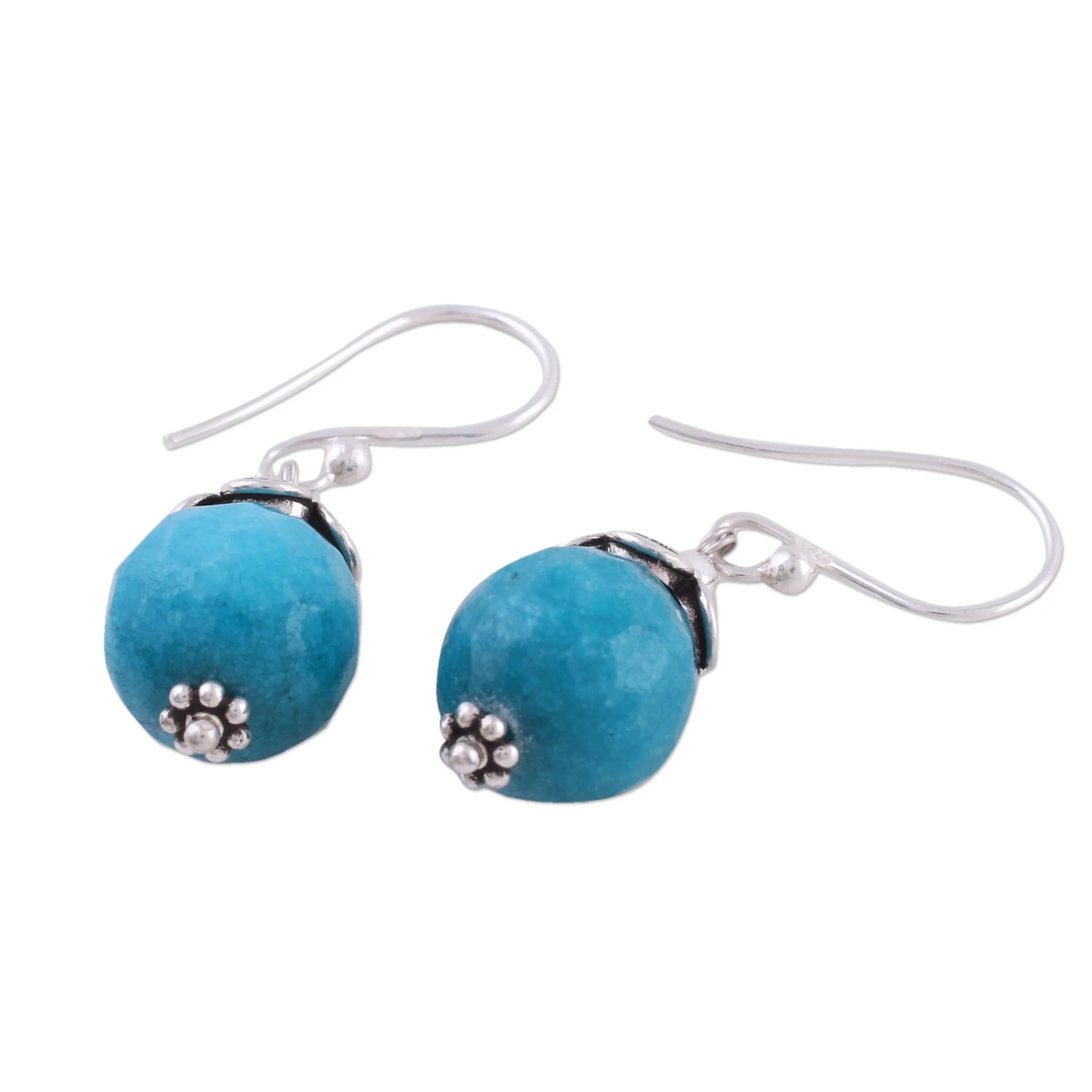 Sweet Blue Exuberance Blue Aventurine and Sterling Silver Dangle Earrings - Image 4