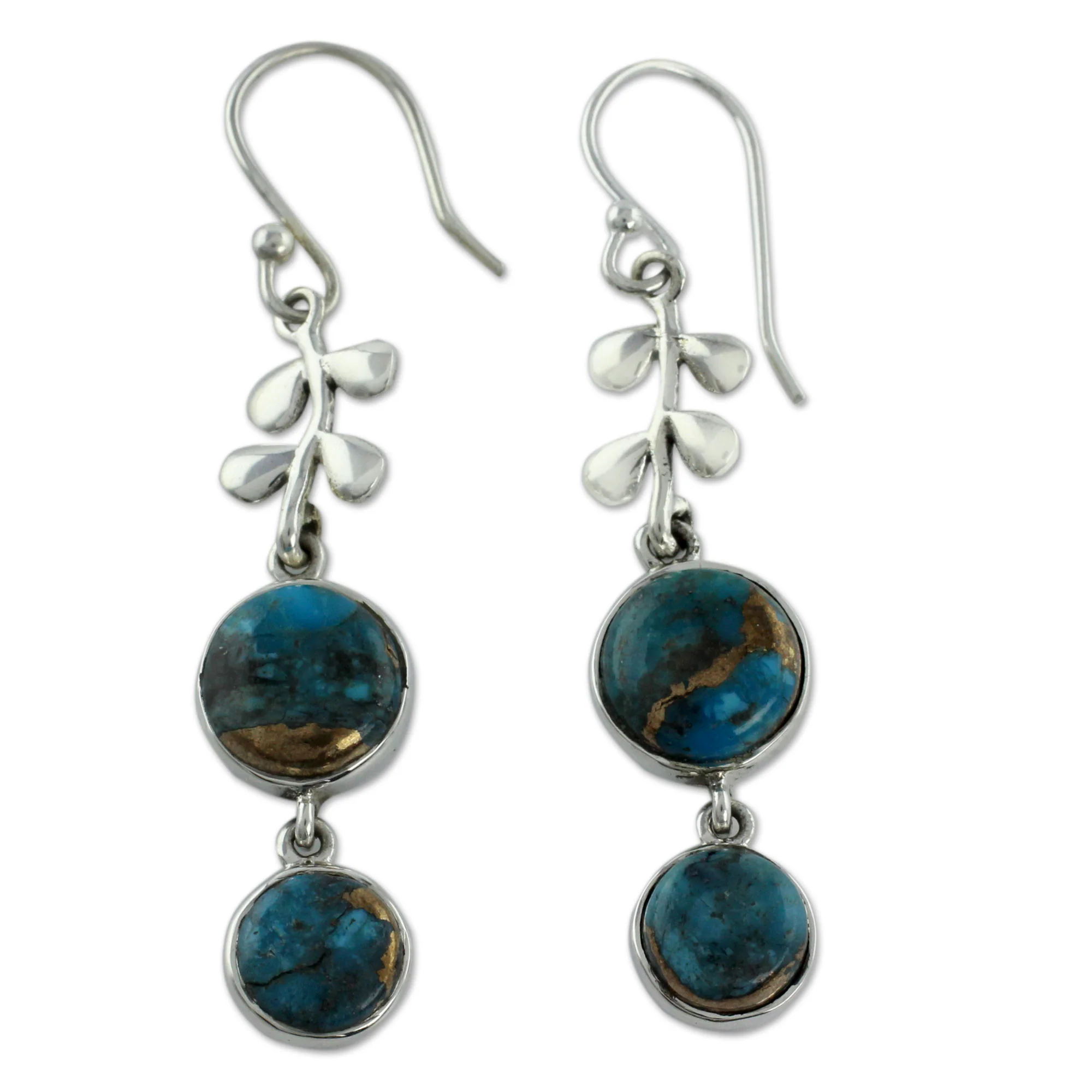 Sweet Blueberries Sterling silver dangle earrings - Image 2