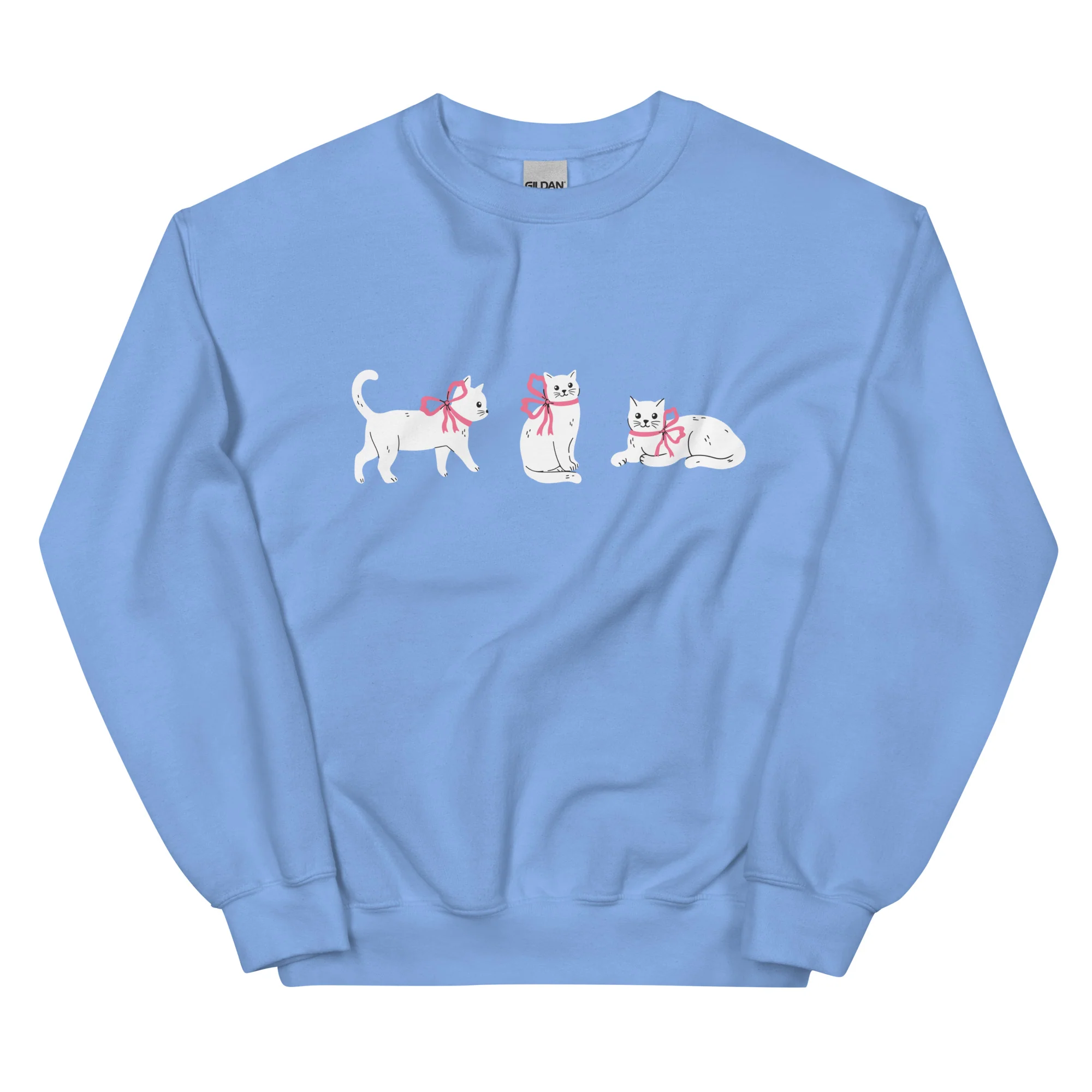 Sweet Cat With Pink Bow Crewneck Sweatshirt - Image 10