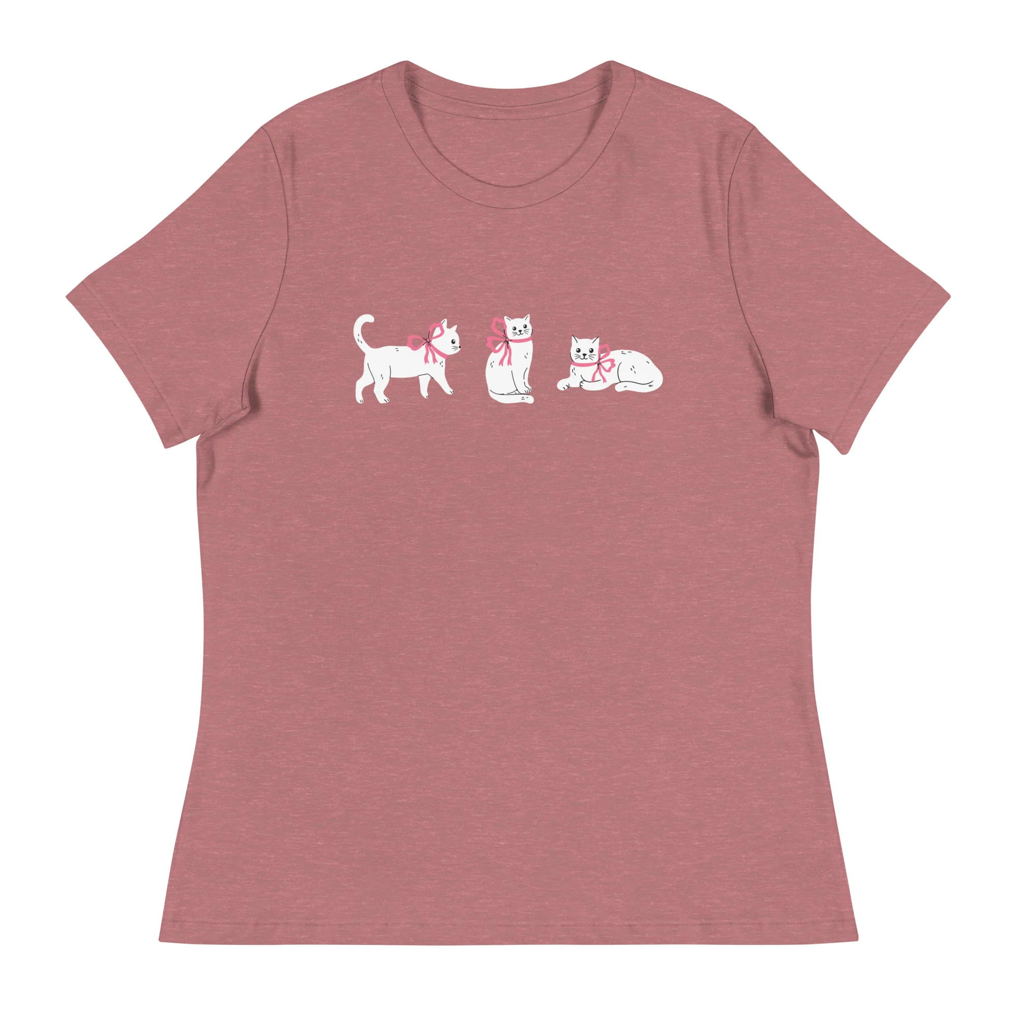 Sweet Cat With Pink Bow Women's Relaxed T-Shirt - Image 7
