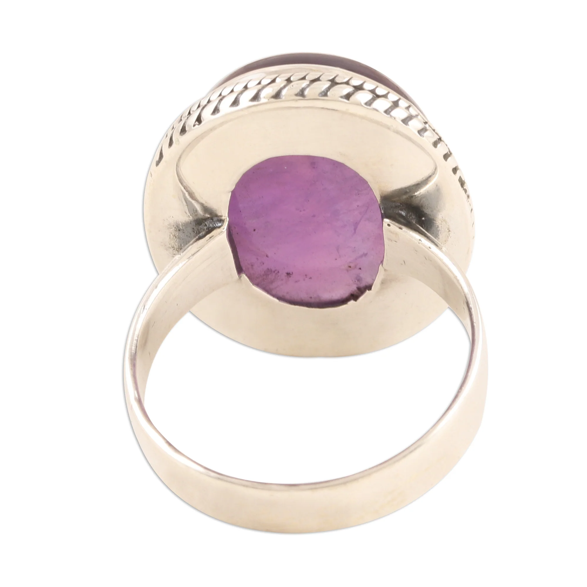 Sweet Glory Oval Amethyst Cabochon Cocktail Ring - Image 5