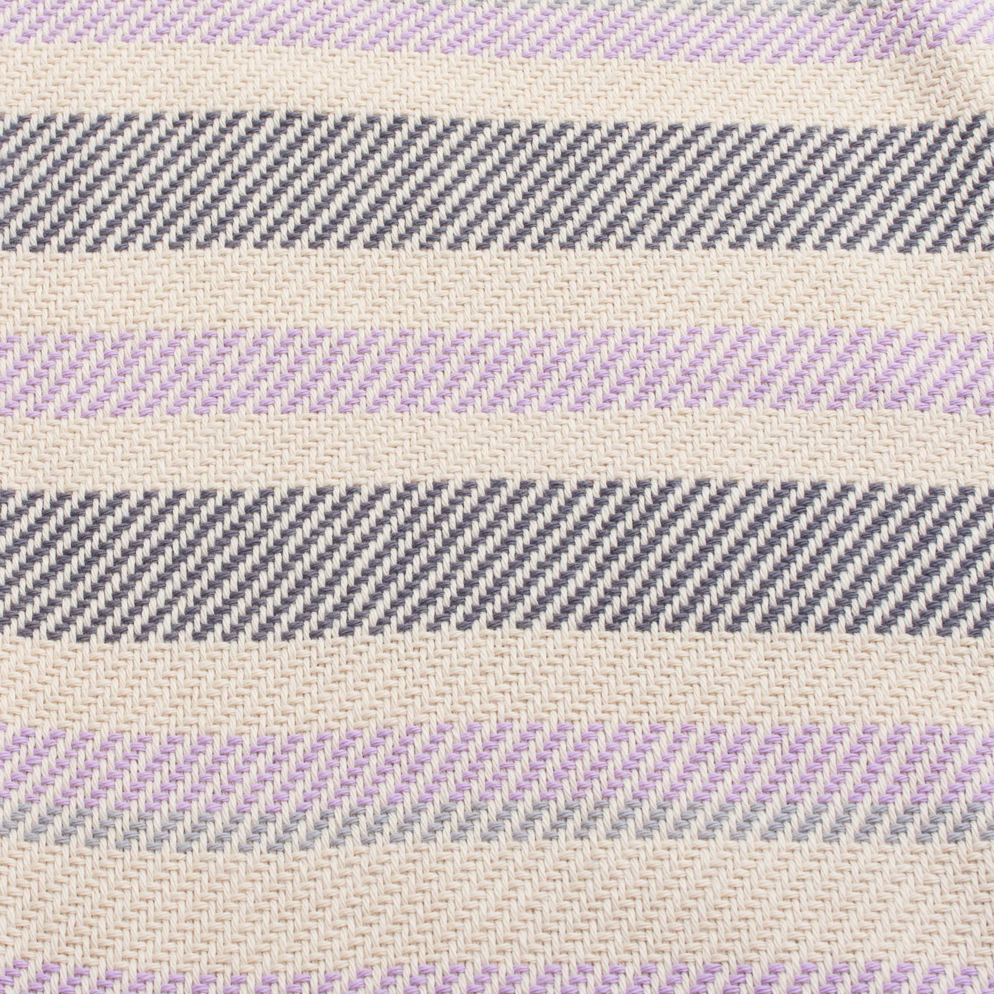 Sweet Heliotrope Handwoven Cotton Throw in Heliotrope from Peru - Image 5
