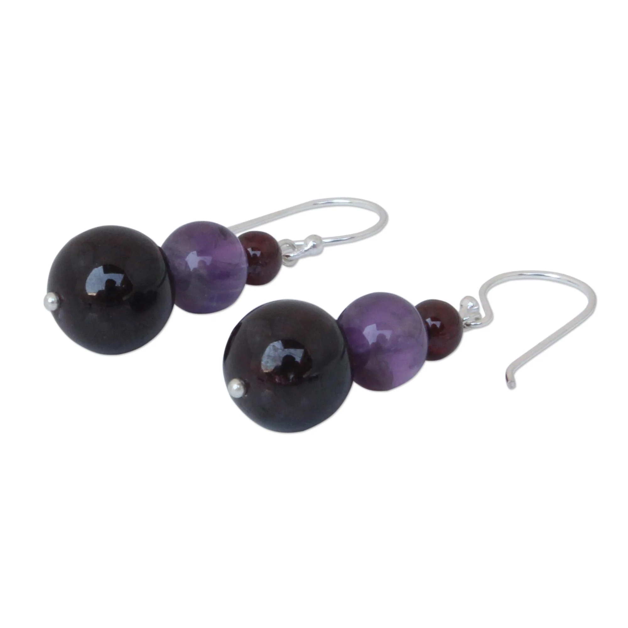 Sweet Love Beaded Garnet Earrings - Image 4