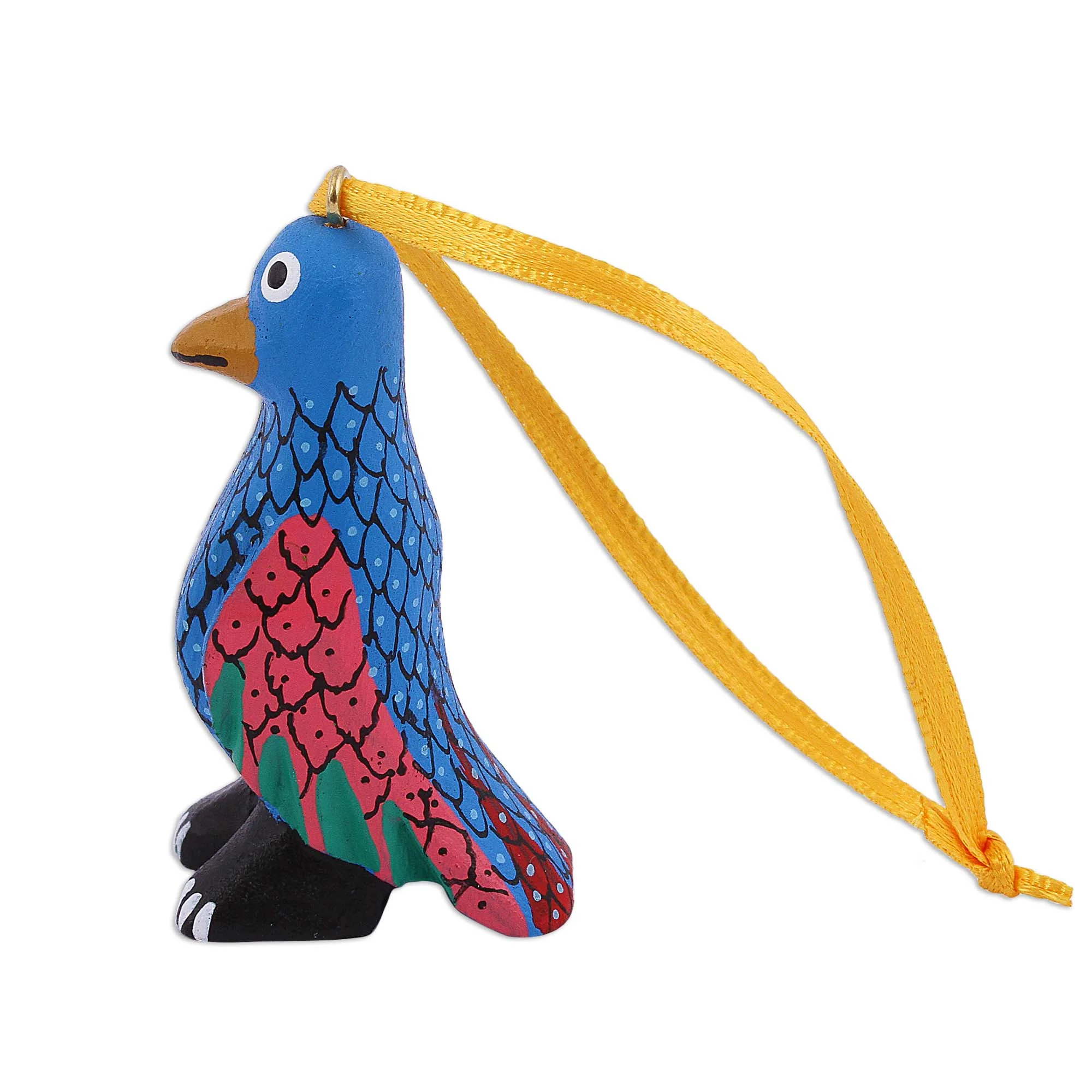 Sweet Penguins Wood Alebrije Penguin Ornaments (Set of 5) from Mexico - Image 4