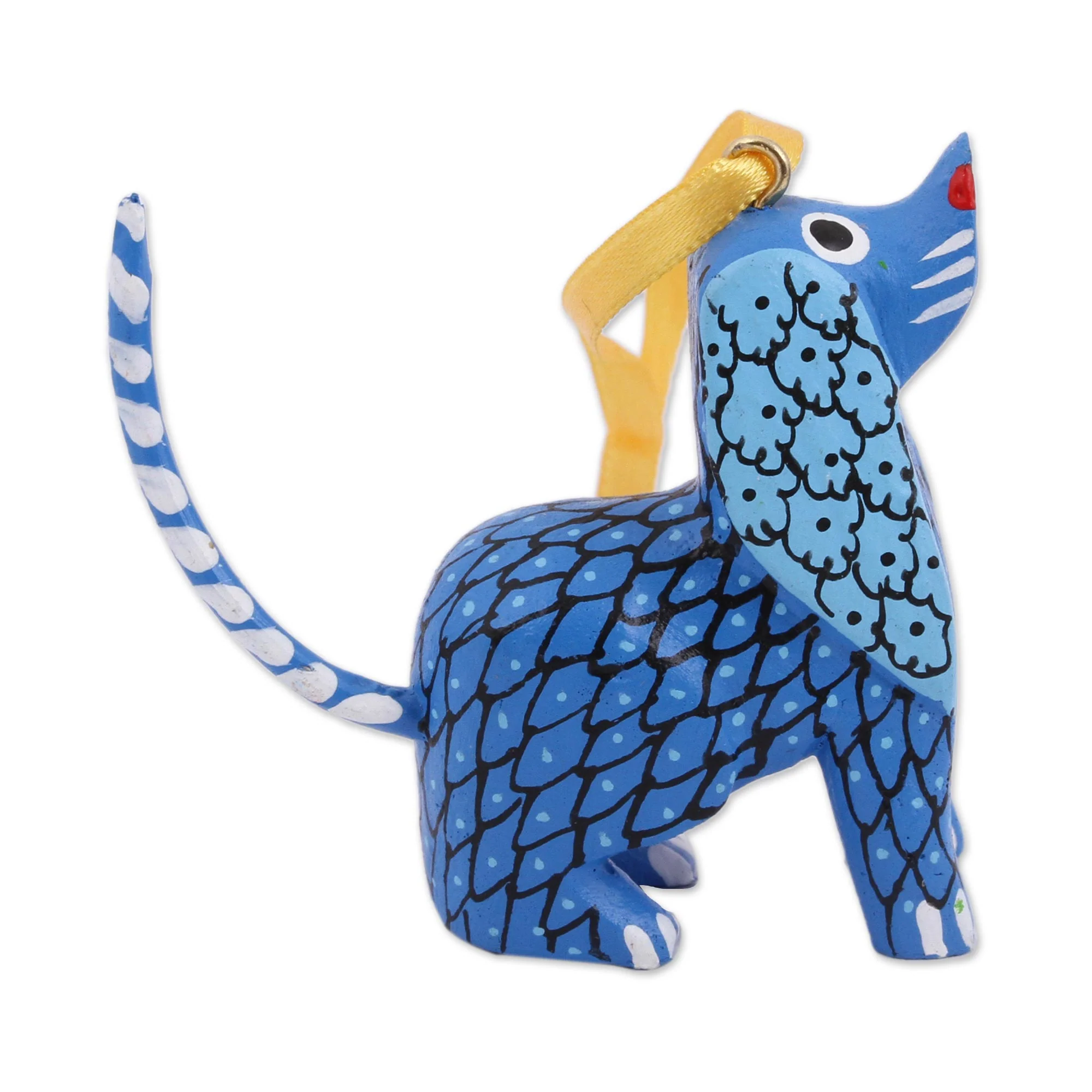 Sweet Puppies Painted Wood Alebrije Dog Ornaments (Set of 5) from Mexico - Image 3
