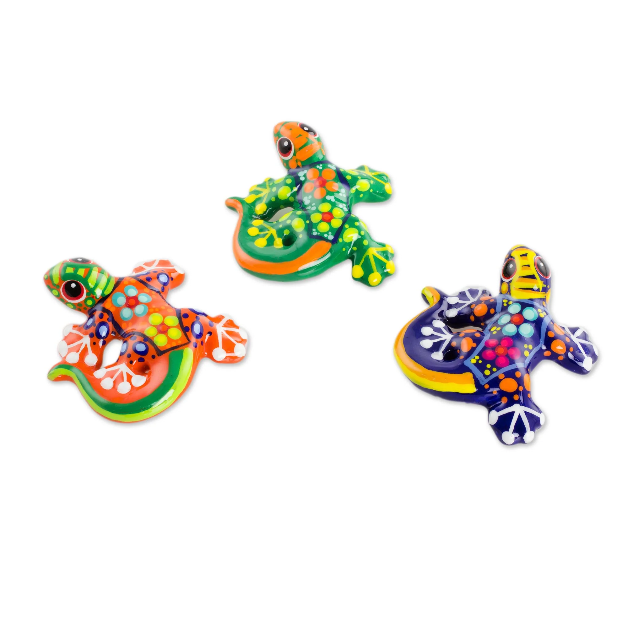 Sweet Salamanders Colorful Handpainted Ceramic Salamander Figurines (Set of 3) - Image 4