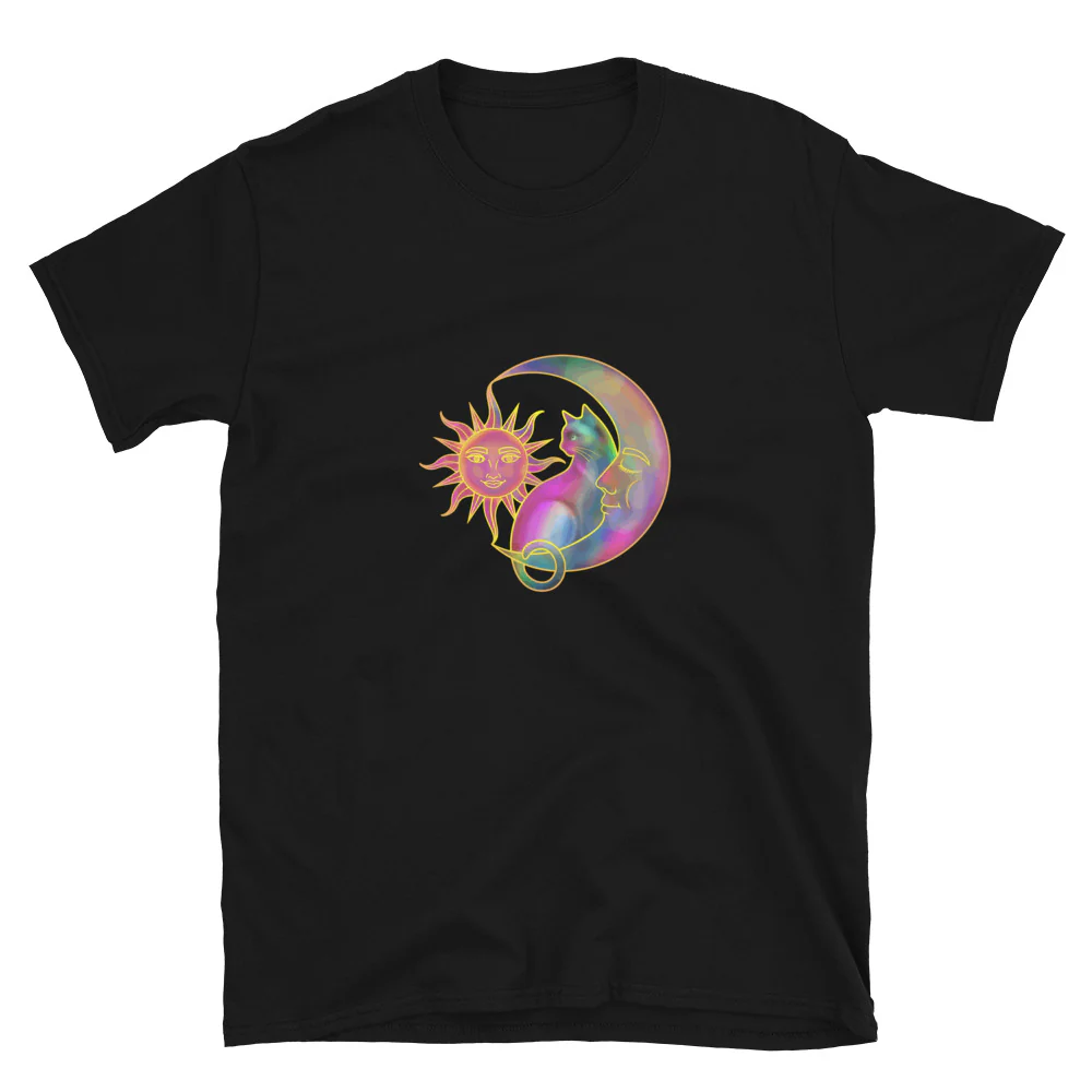 Sweet Sun & Moon With Cat T-Shirt - Image 6