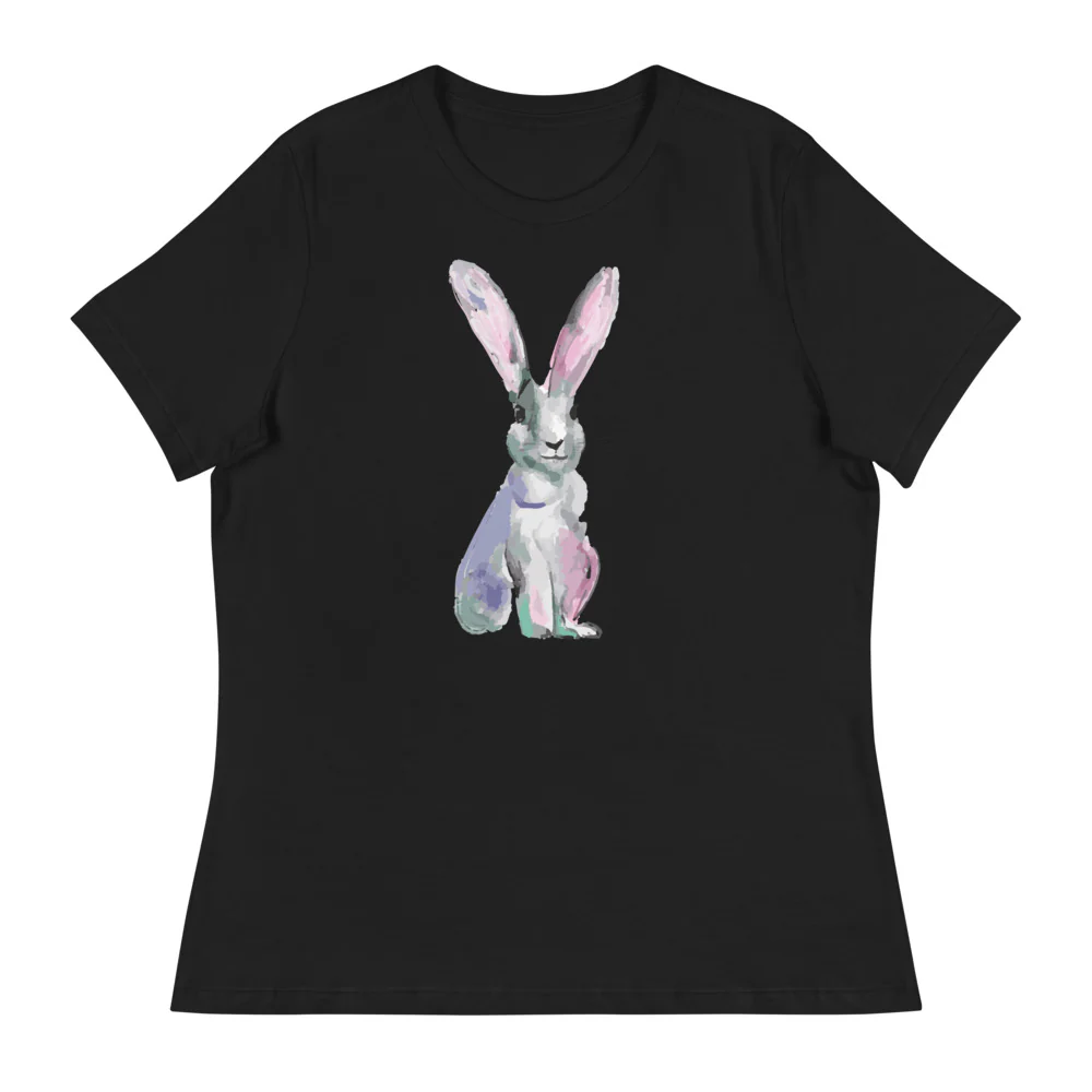 Sweet Whiskered Bunny Women's Relaxed T-Shirt - Image 3