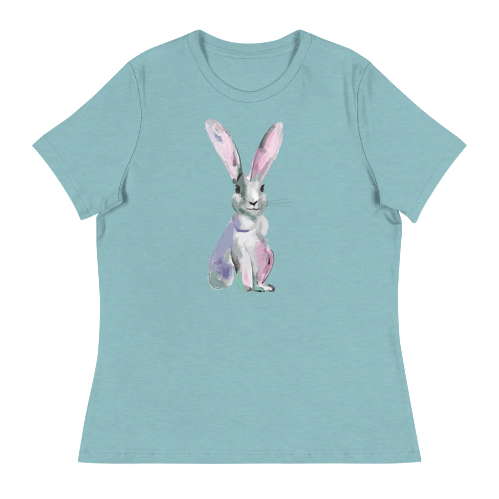 Sweet Whiskered Bunny Women's Relaxed T-Shirt - Image 5