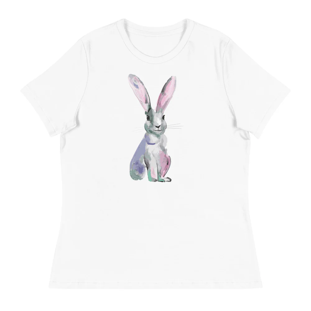 Sweet Whiskered Bunny Women's Relaxed T-Shirt - Image 7