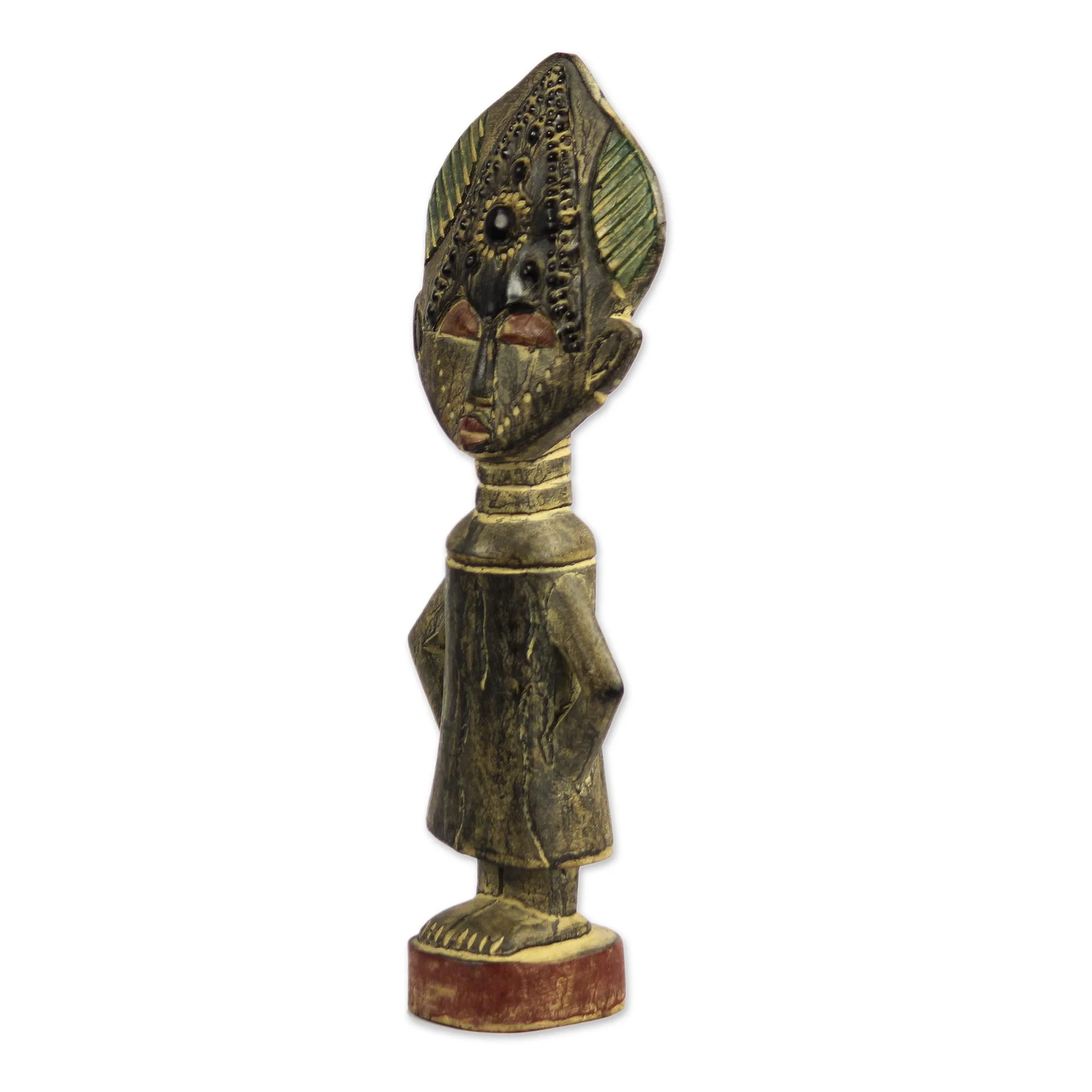 Sweetheart African Wood Sculpture - Image 3