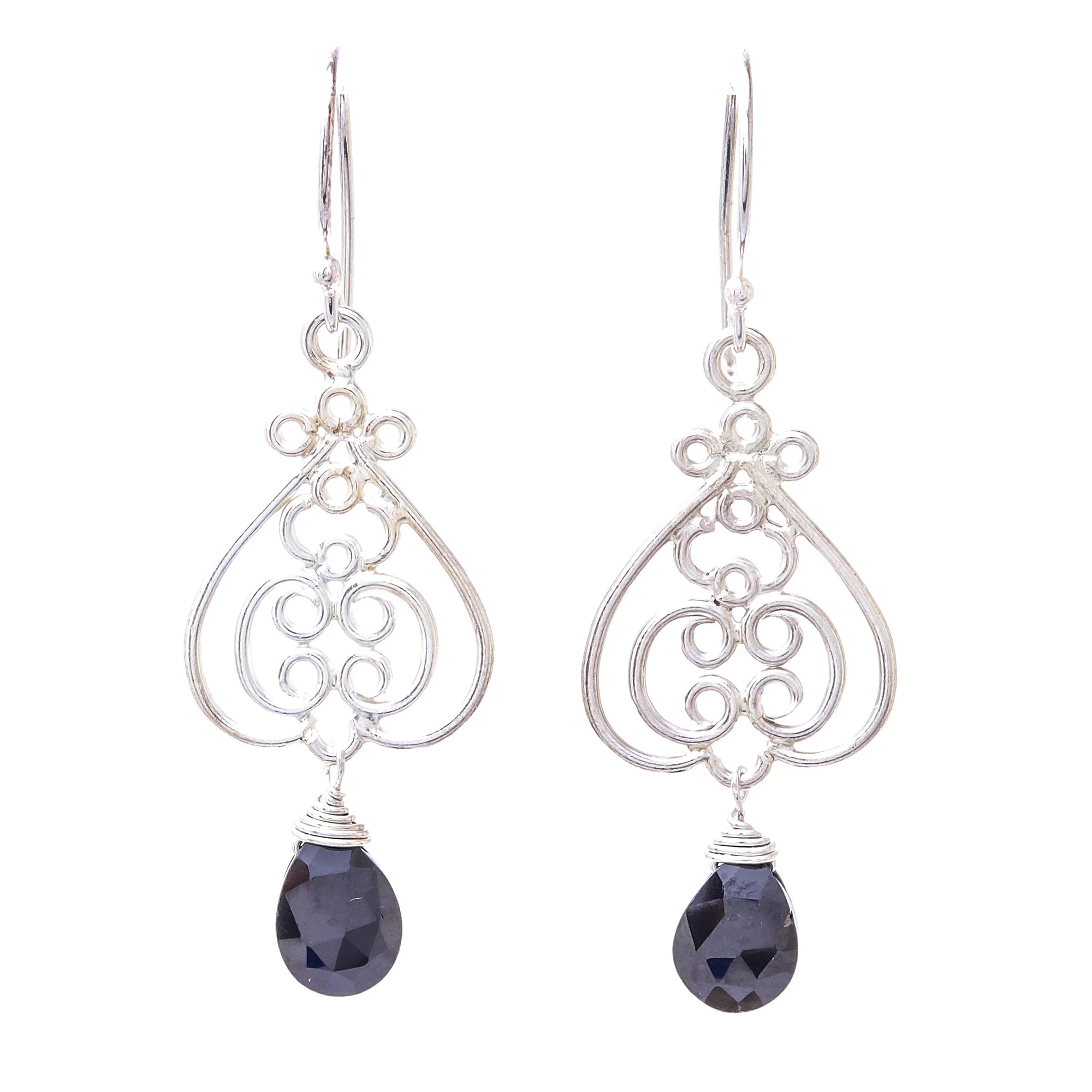 Swirling Beauty Swirl Pattern Onyx Dangle Earrings Crafted in Thailand - Image 2