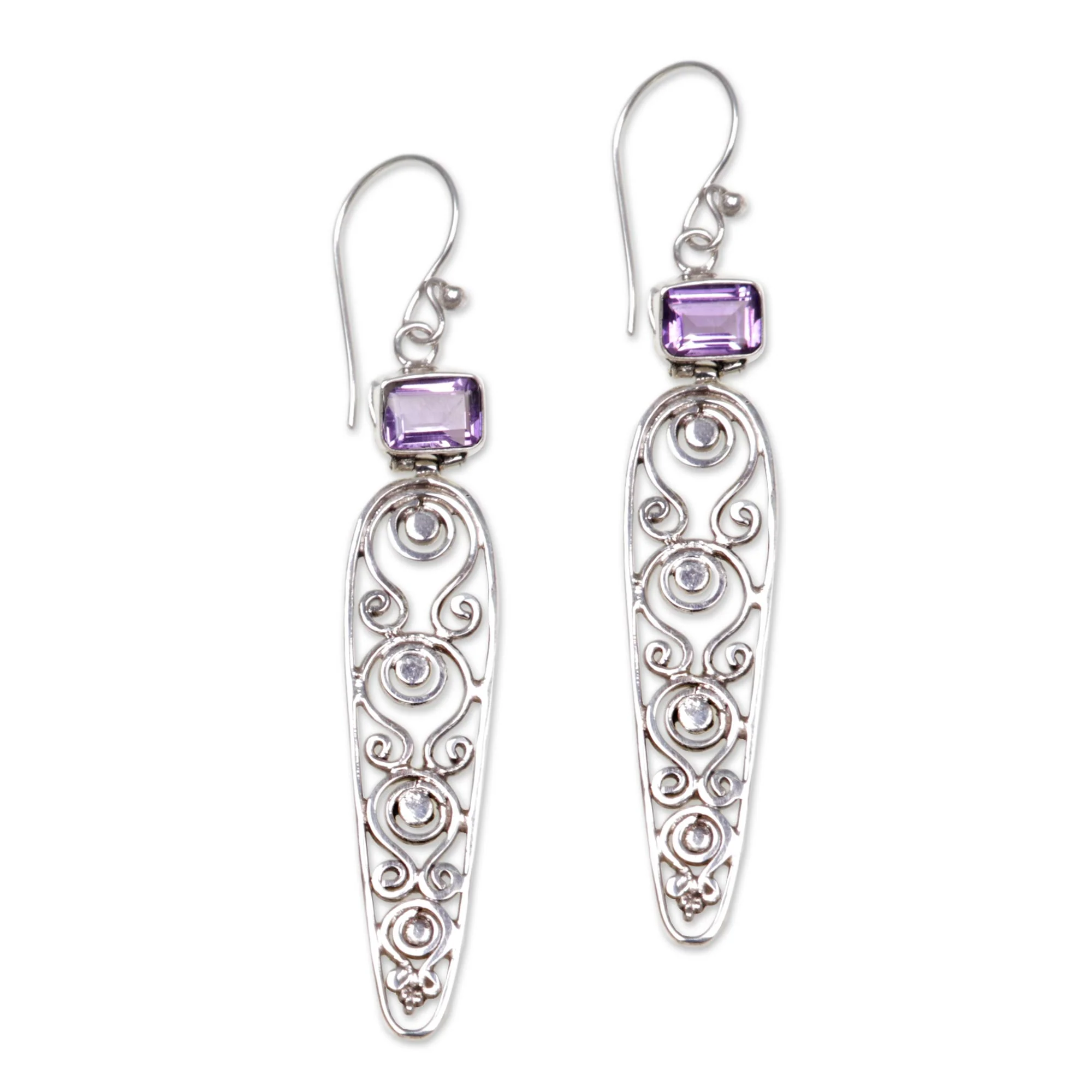 Sword of Wisdom Amethyst dangle earrings - Image 2