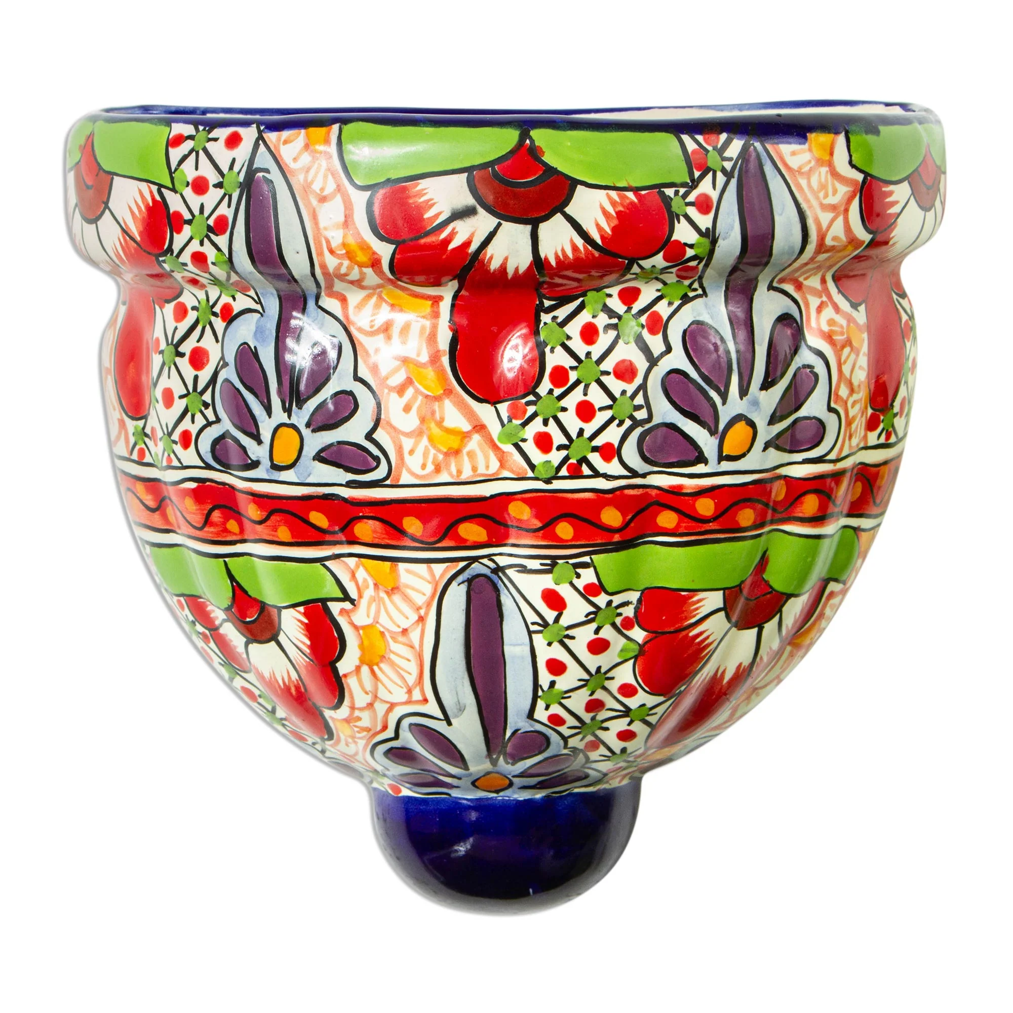 Talavera Garden Ceramic Wall Planter Hand Crafted in Mexico - Image 2