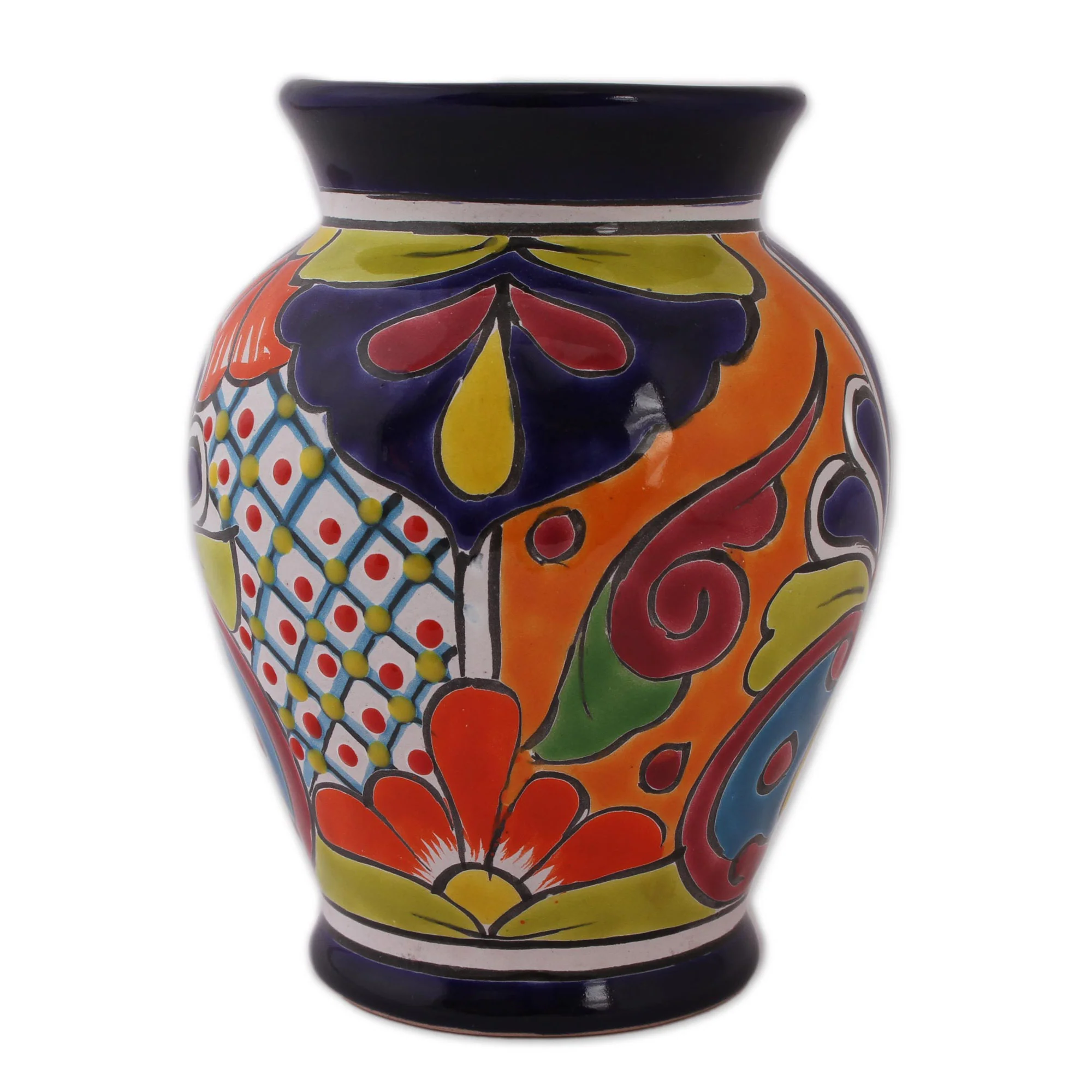 Talavera Glory Hand-Painted Talavera-Style Ceramic Vase Crafted in Mexico - Image 2