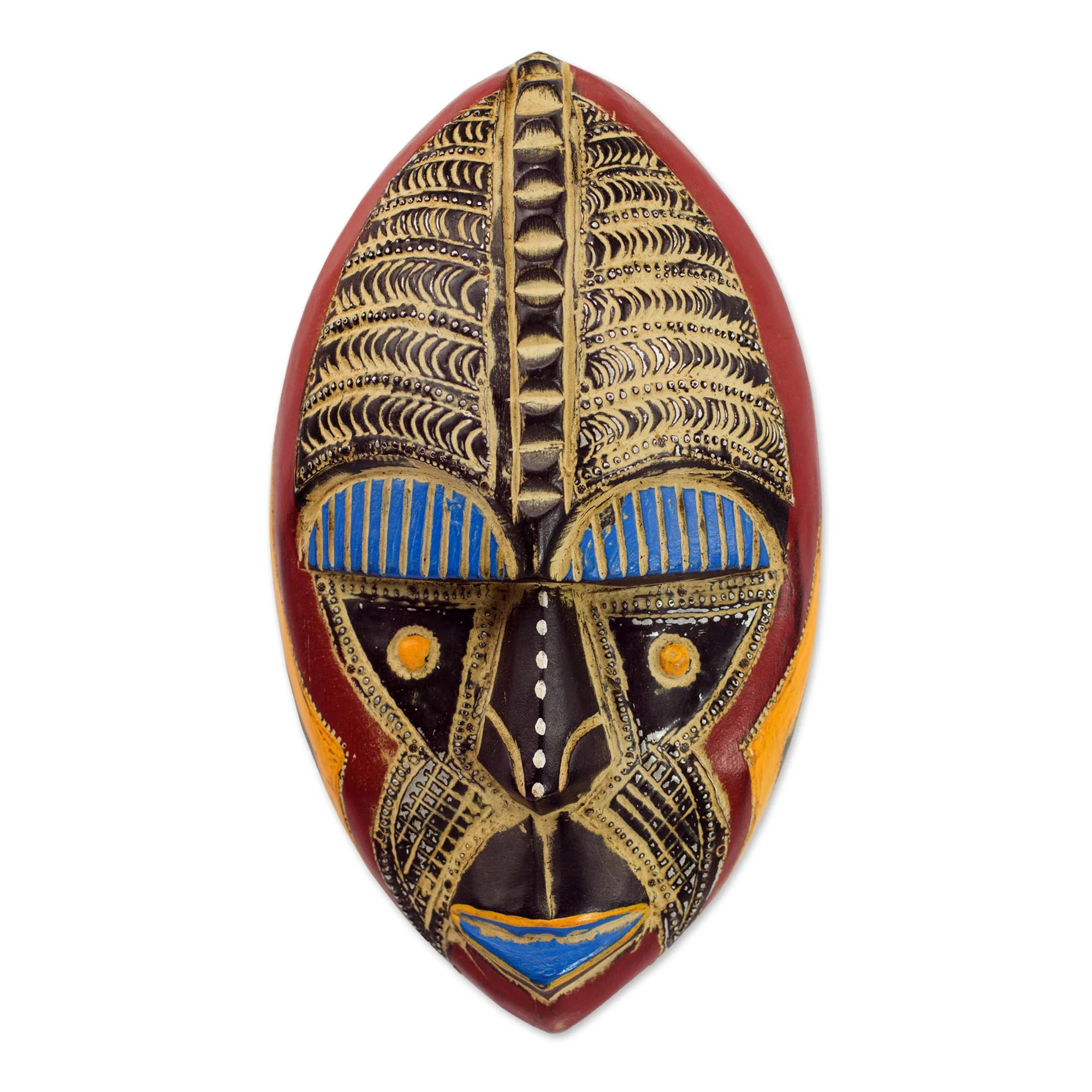 Talk of Prosperity Prosperity is Good Handcrafted African Wood Wall Mask - Image 2