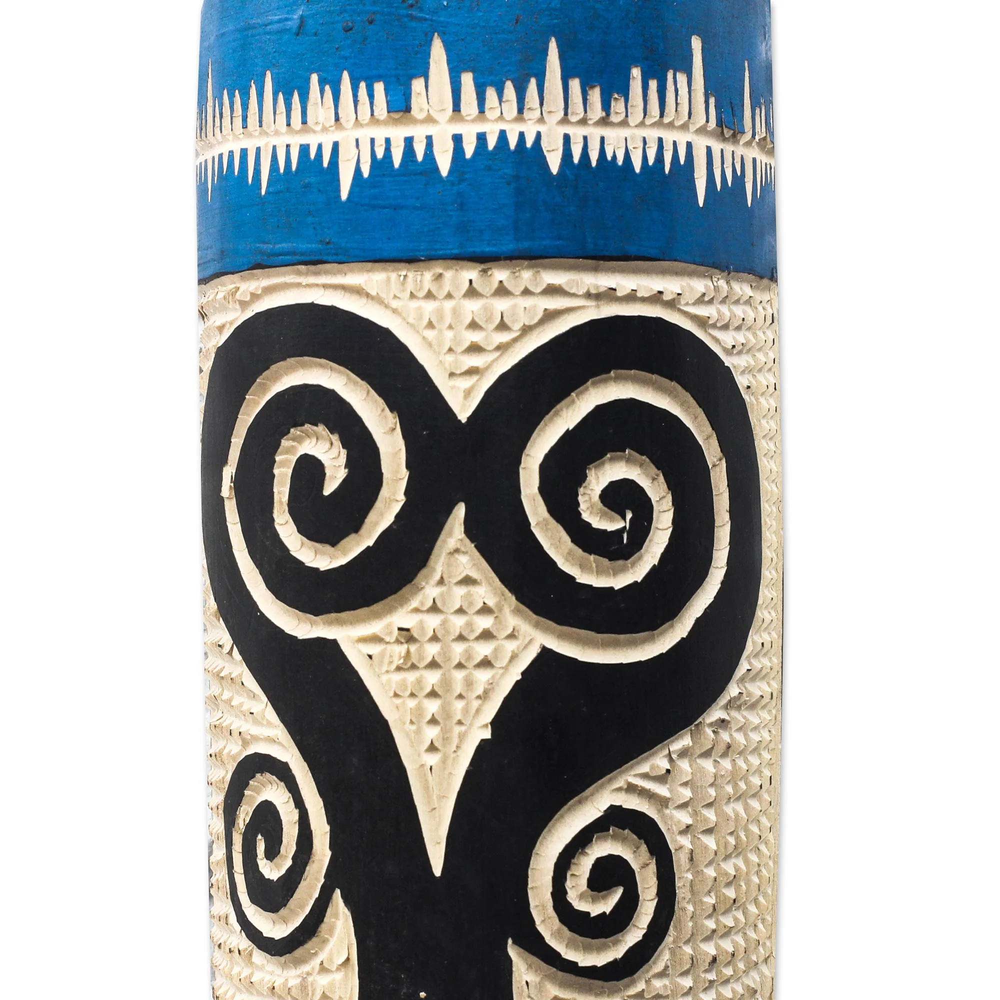 Tall Sankofa Sankofa-Themed African Wood Mask from Ghana - Image 5