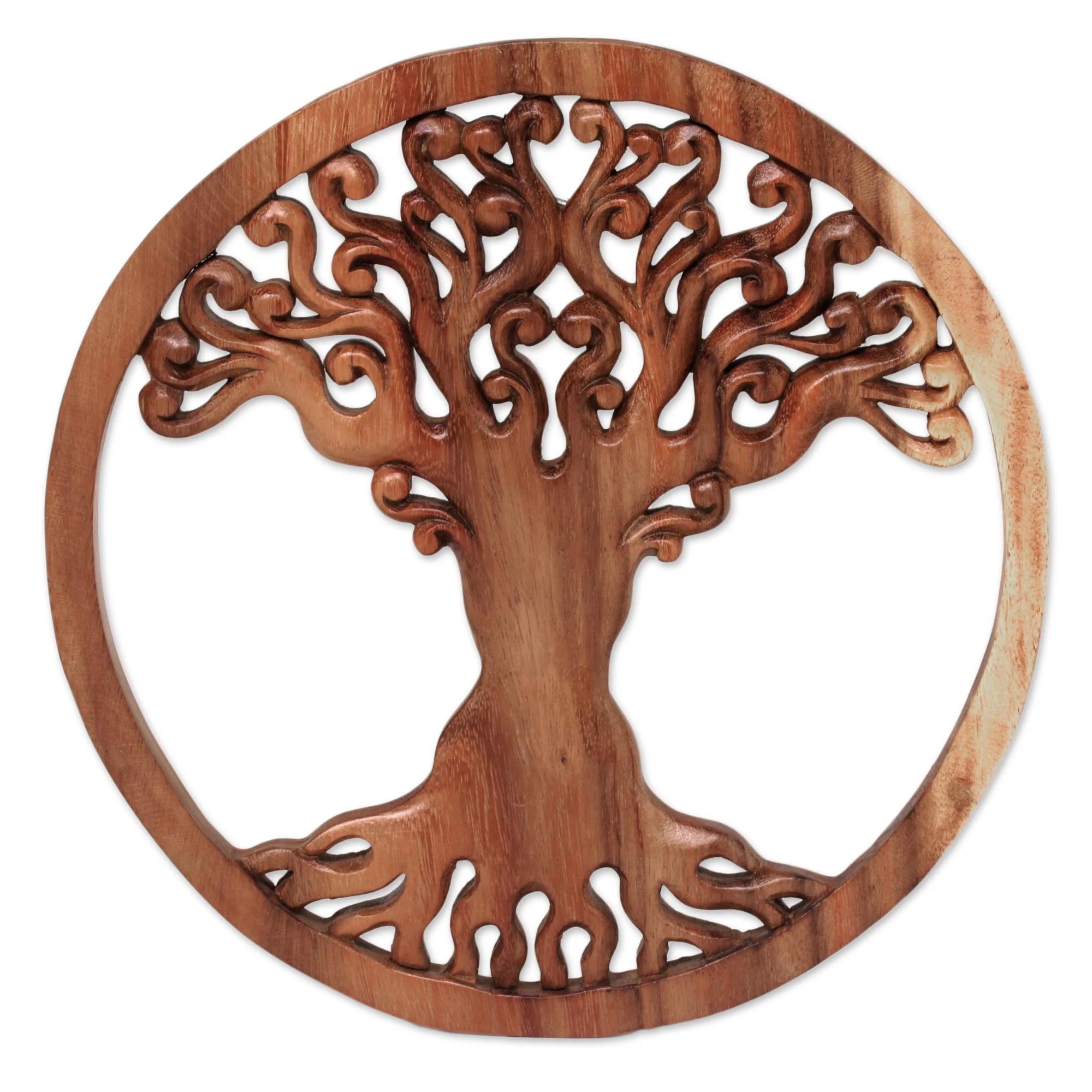 Tangled Tree Hand Carved Wood Relief Panel of a Surreal Balinese Tree - Image 2