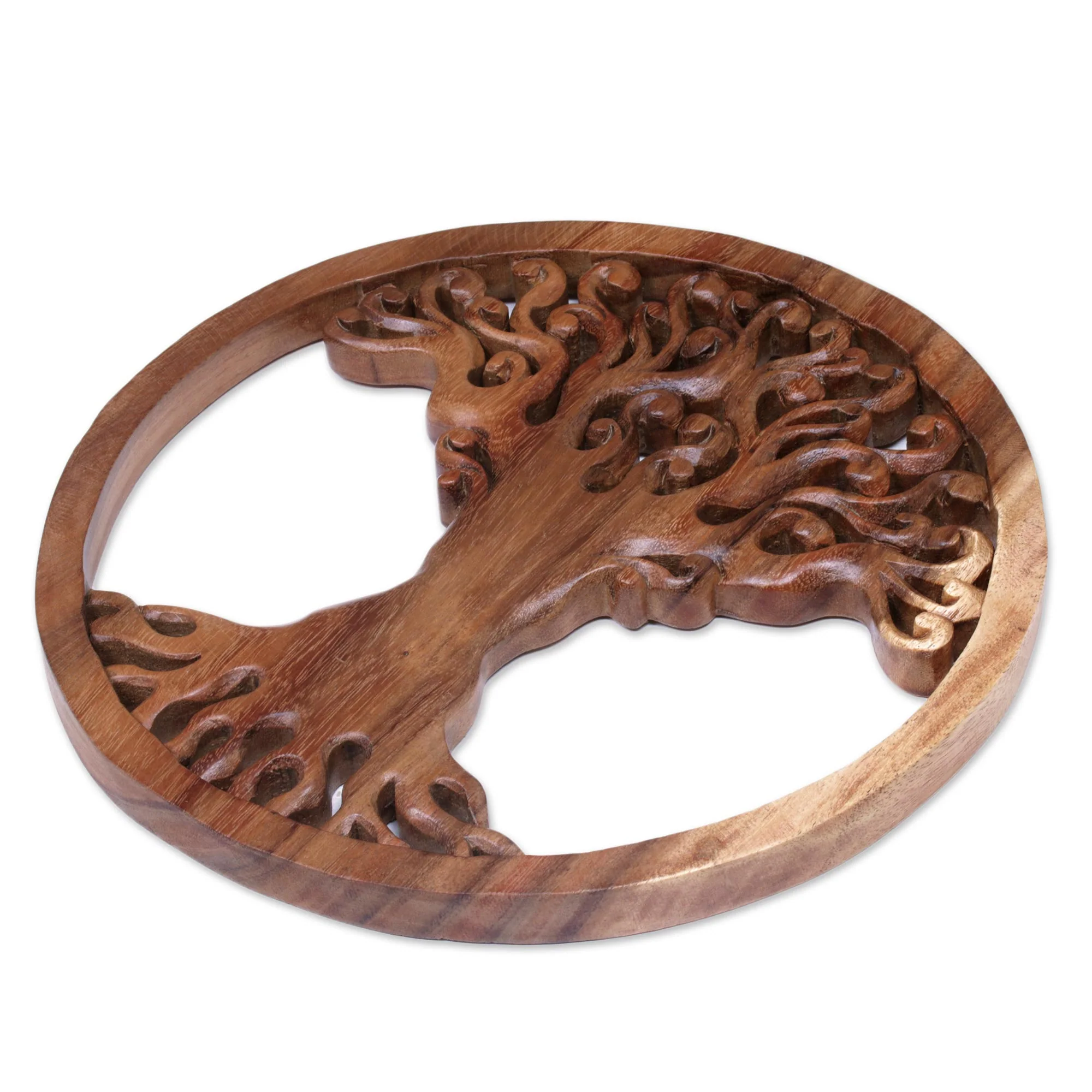 Tangled Tree Hand Carved Wood Relief Panel of a Surreal Balinese Tree - Image 4