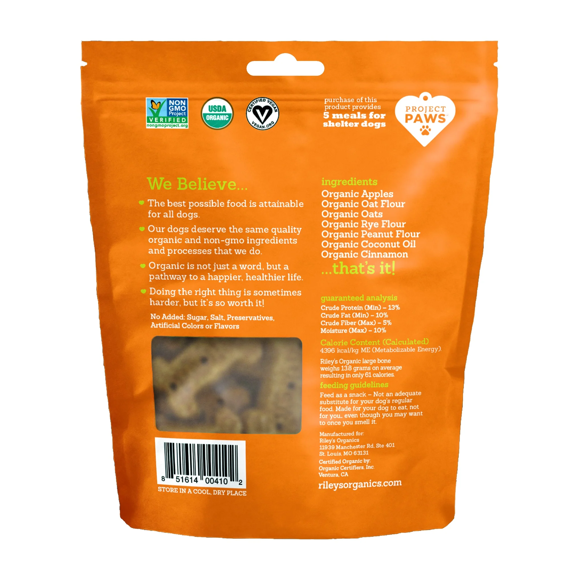 Tasty Organic Apple Baked Biscuits - Large Bone - Image 2