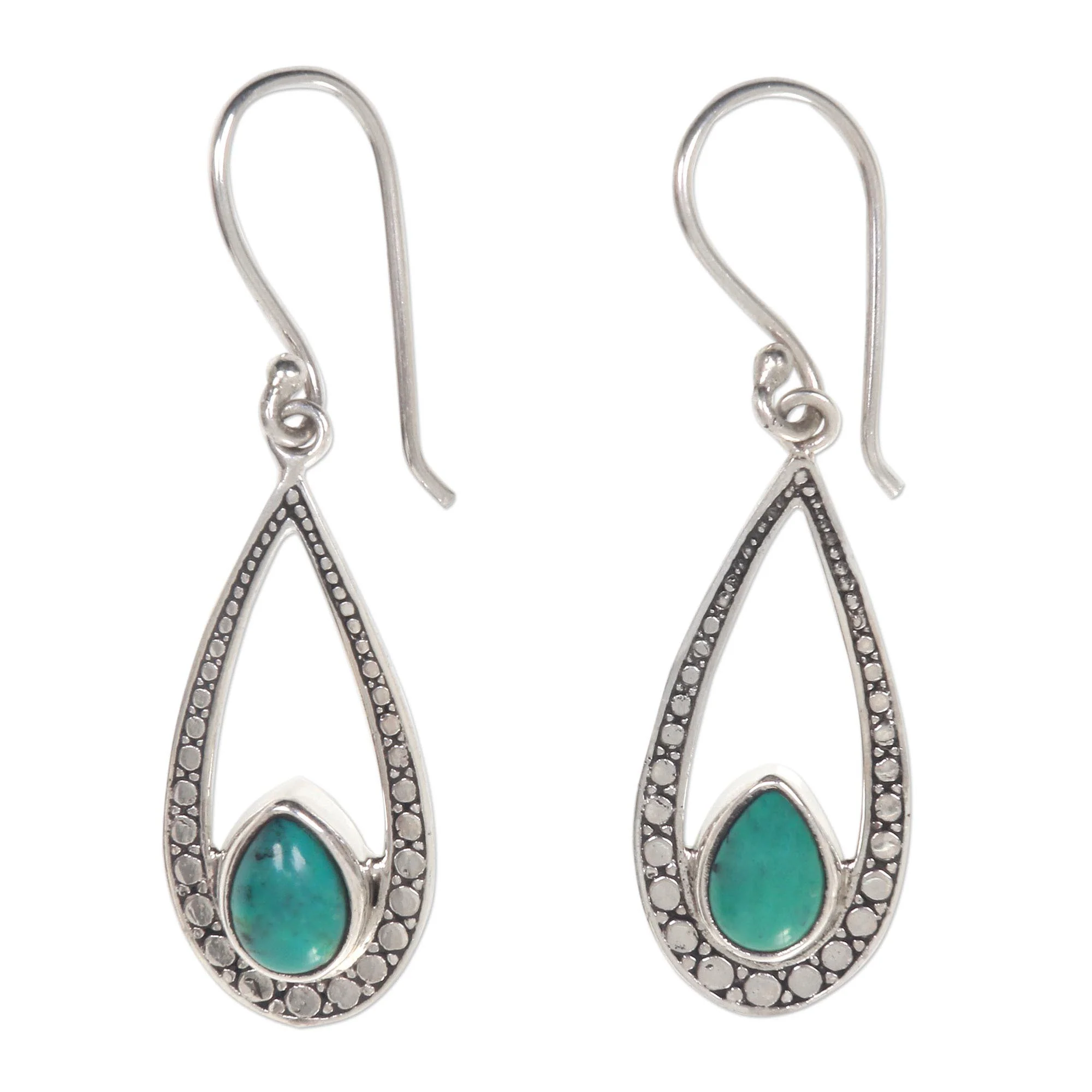 Teardrop Bliss Teardrop Magnesite Dangle Earrings Crafted in Bali - Image 2