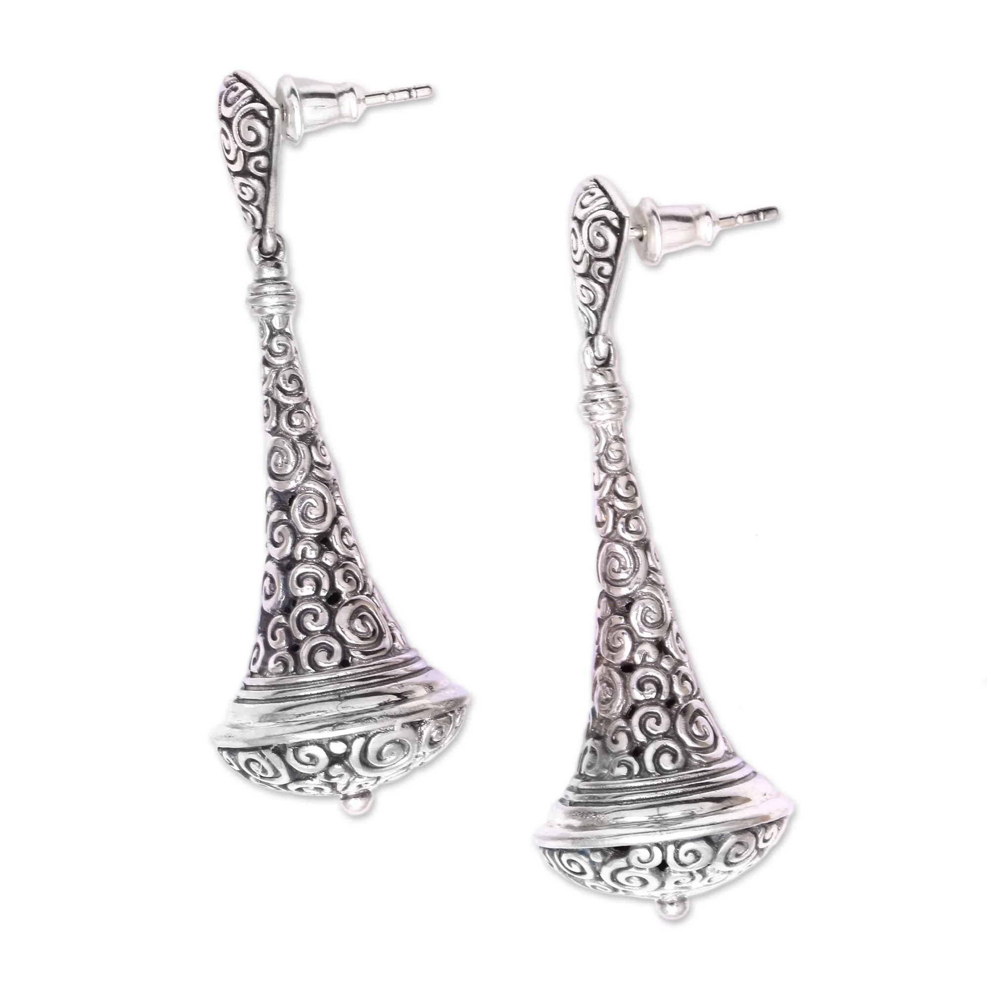 Temple Bells Sterling Silver Dangle Earrings - Image 4