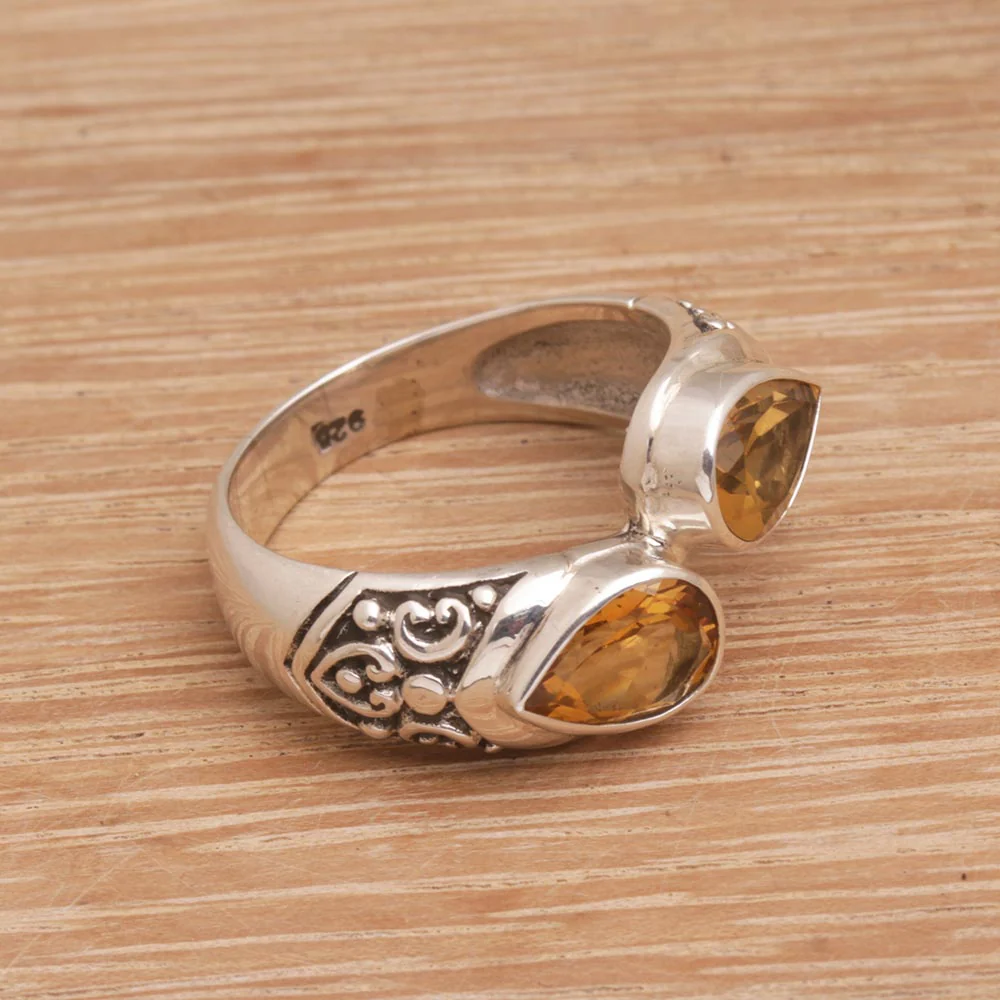 Temple Tears Citrine Silver Ring - Image 3