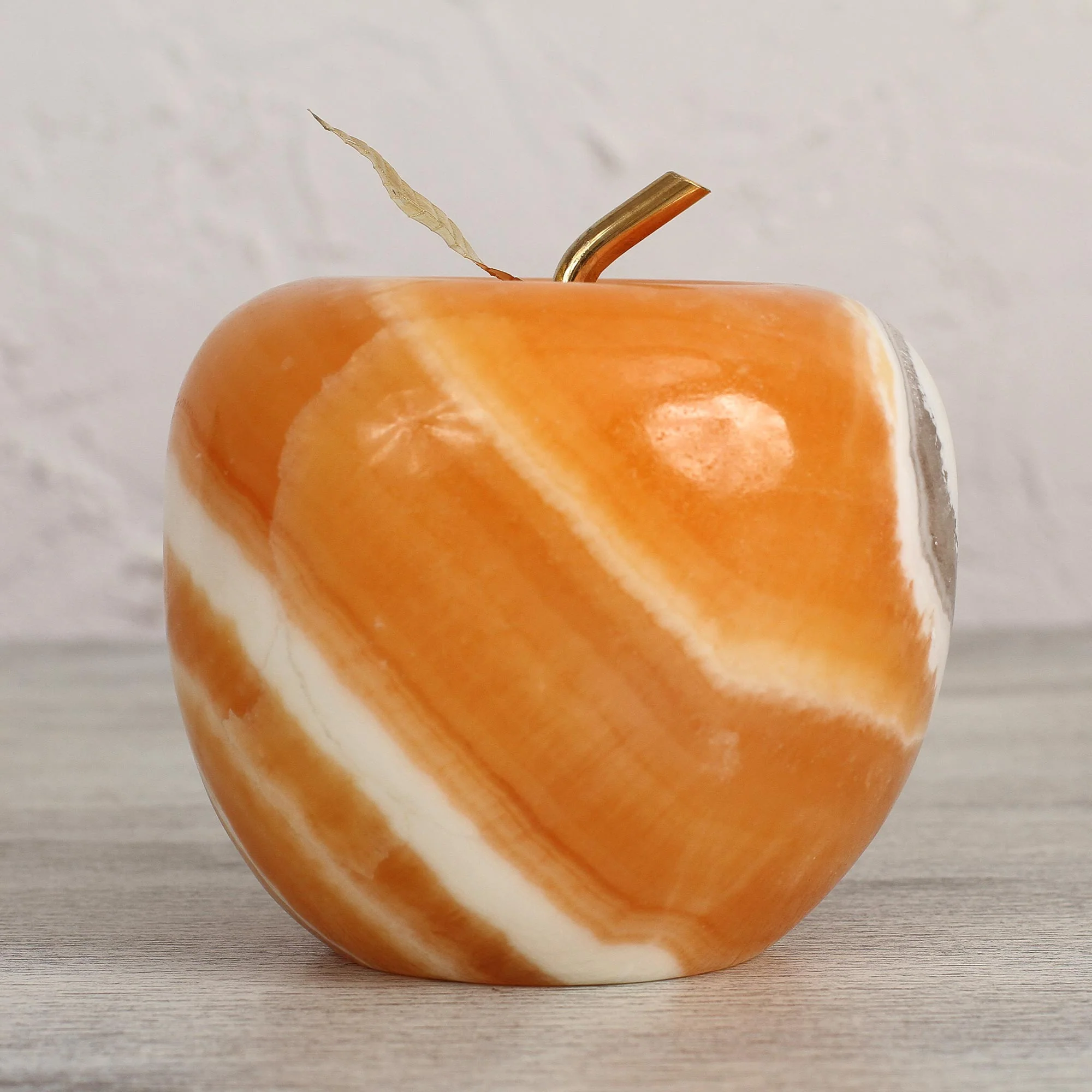 Tempting Apple Natural Onyx Fruit Figurine Sculpture - Image 3