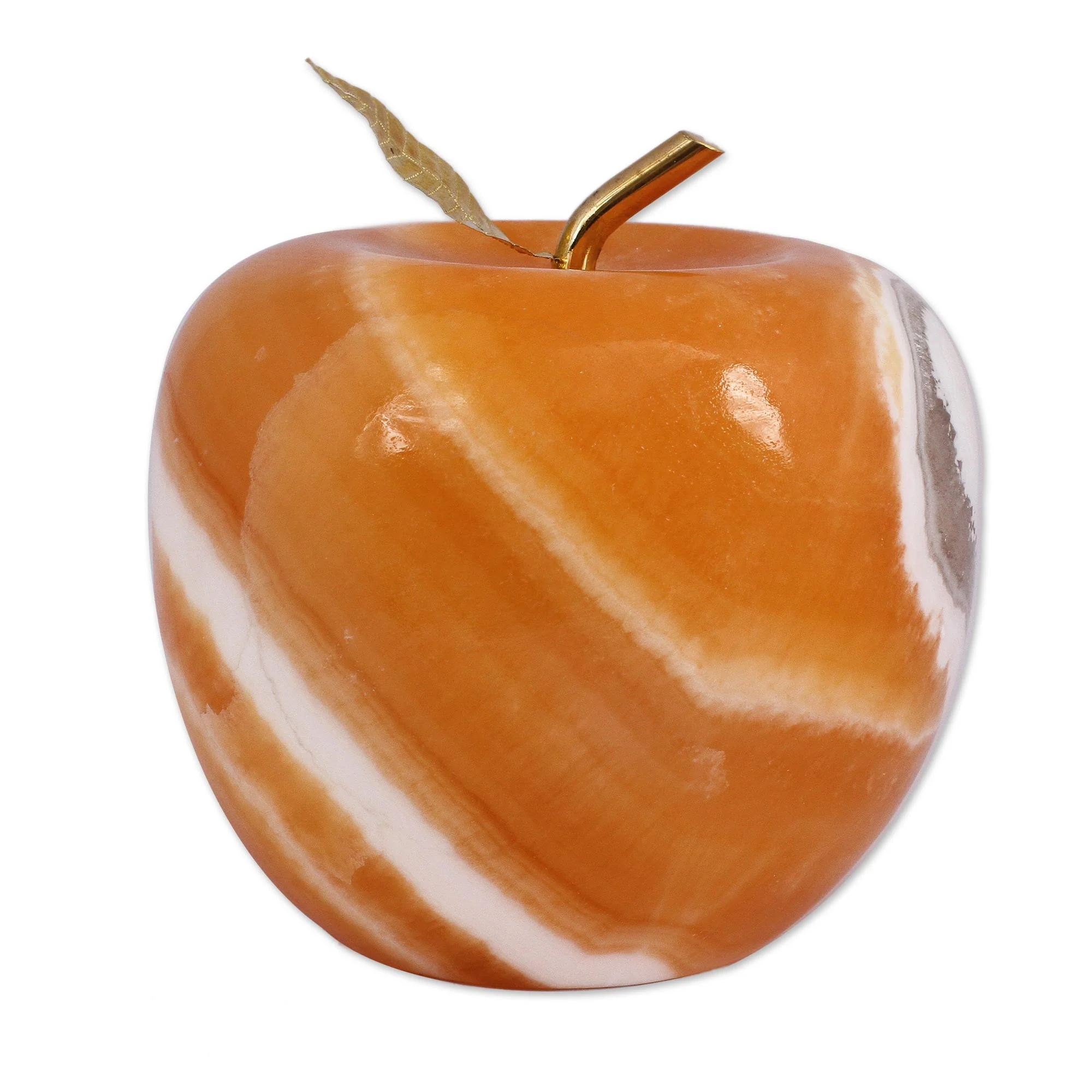 Tempting Apple Natural Onyx Fruit Figurine Sculpture - Image 4