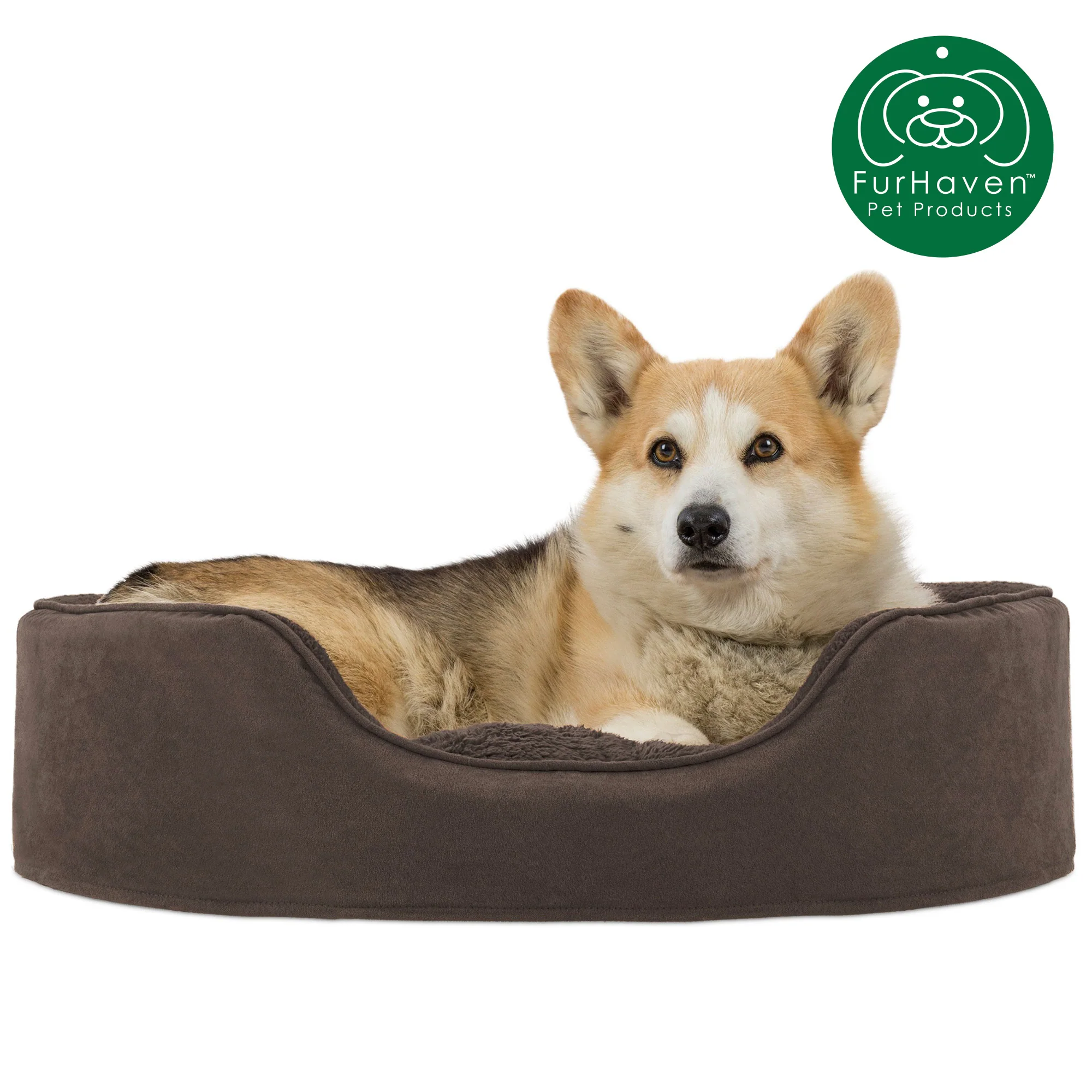 Terry & Suede Oval Pet Bed - Image 6