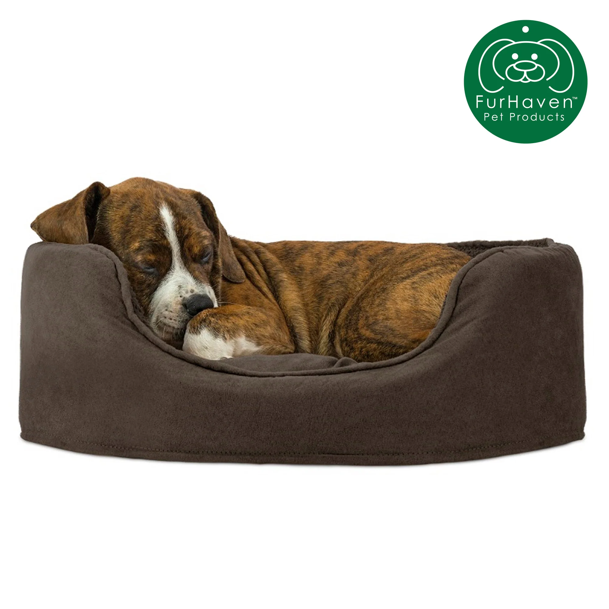 Terry & Suede Oval Pet Bed - Image 7