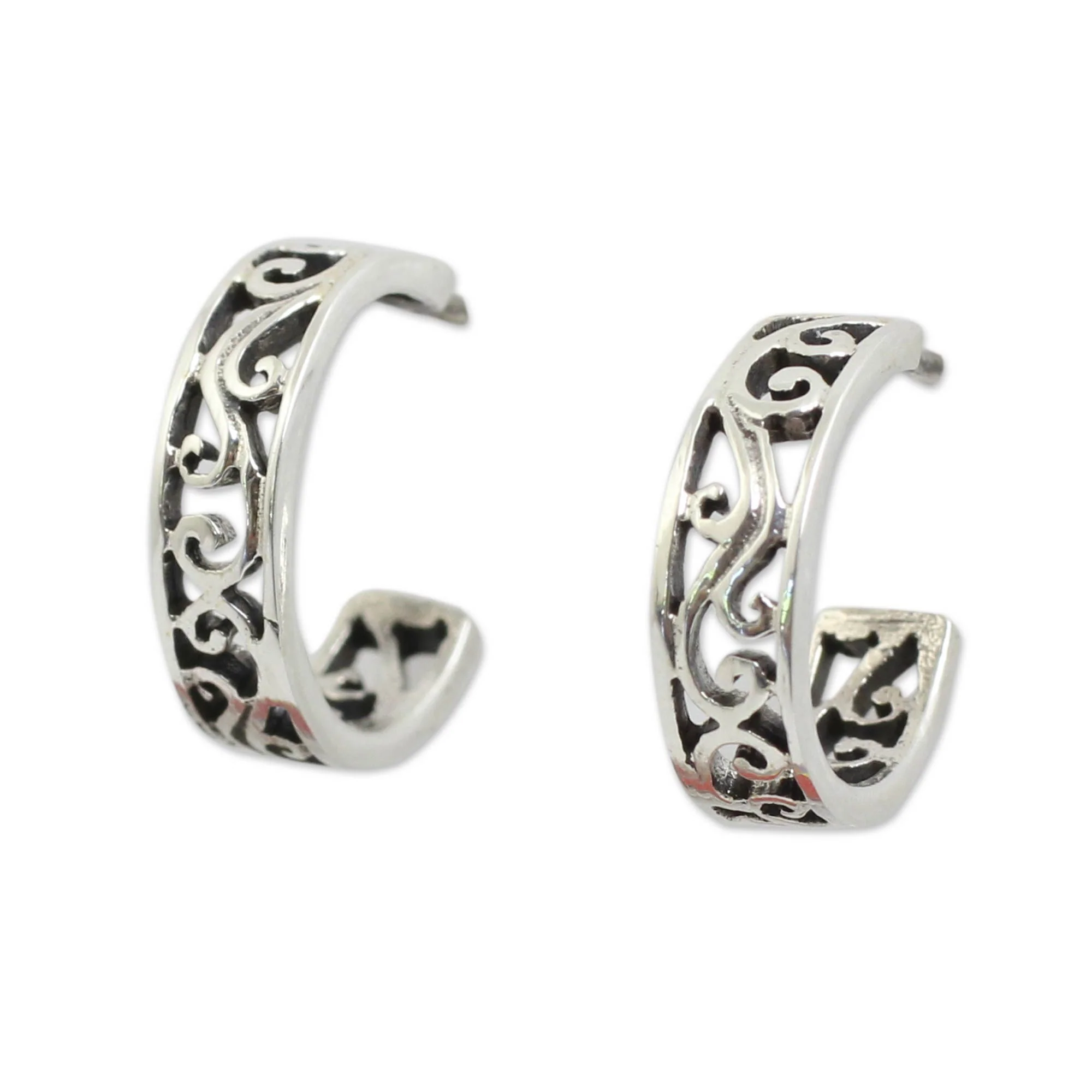 Thai Filigree Sterling Silver Earrings - Image 2